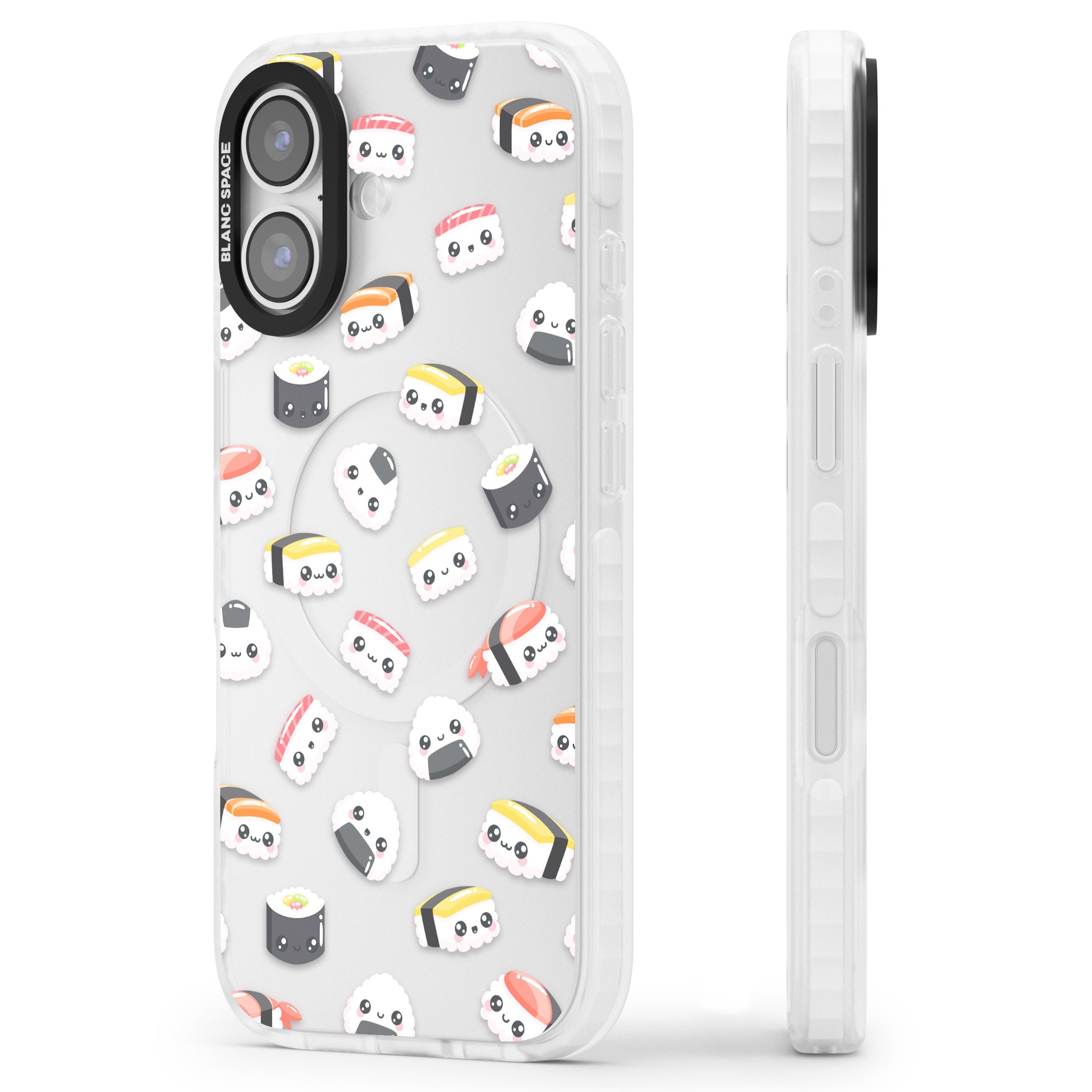 Kawaii Sushi iPhone 17 Impact Clear Phone Case Side Profile