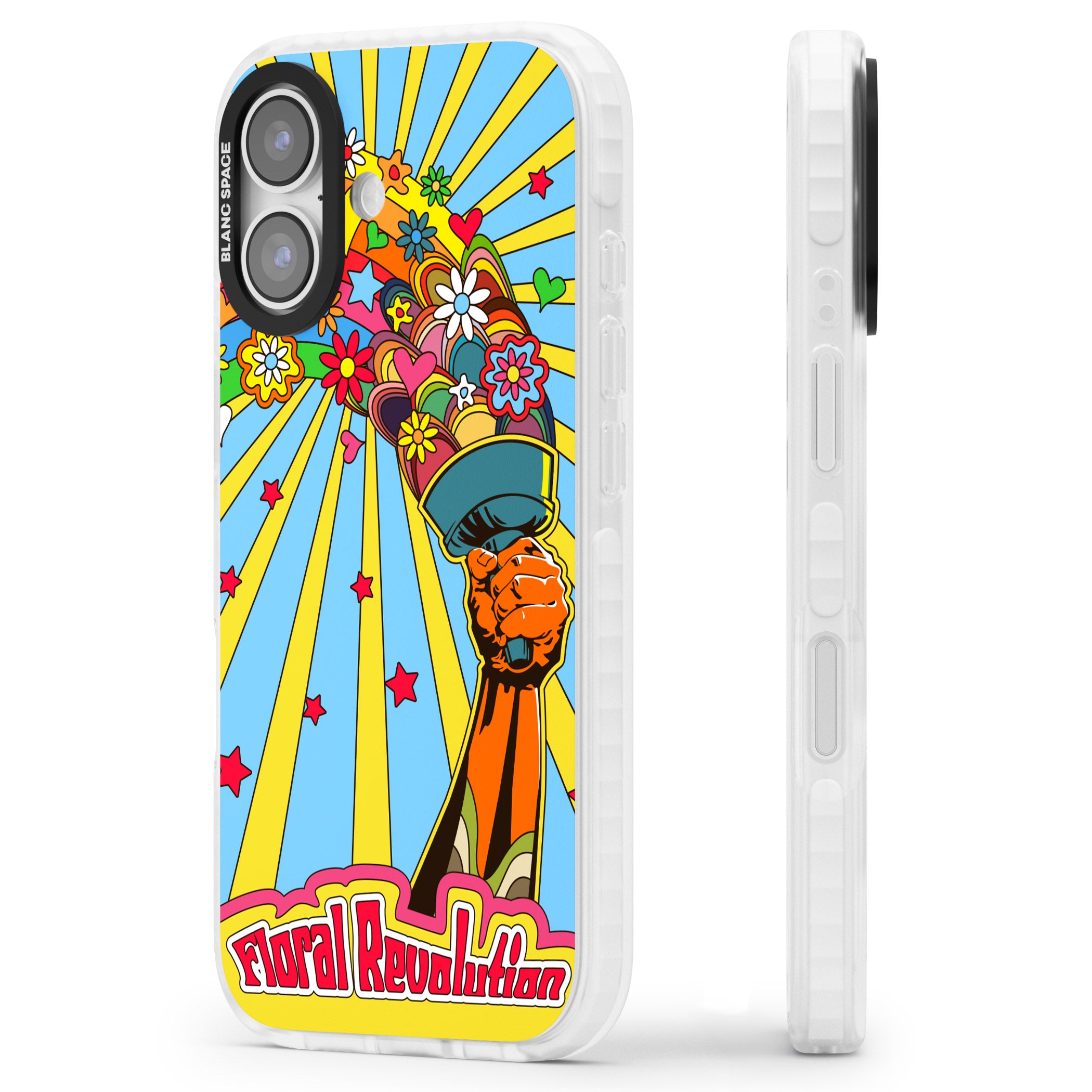Floral Revolution iPhone 17 Impact Clear Phone Case Side Profile
