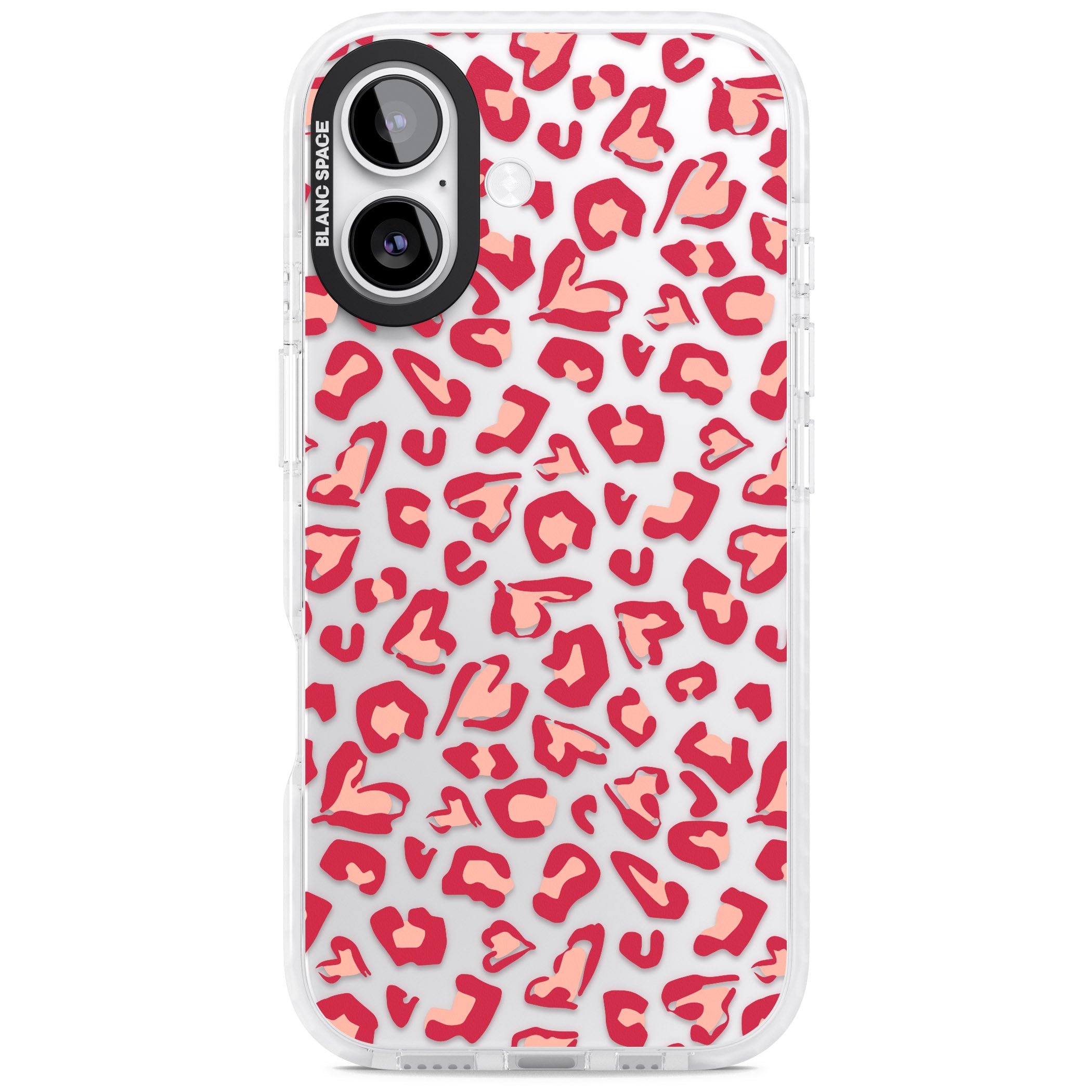 Heart Leopard Print iPhone 17 Impact Clear Phone Case