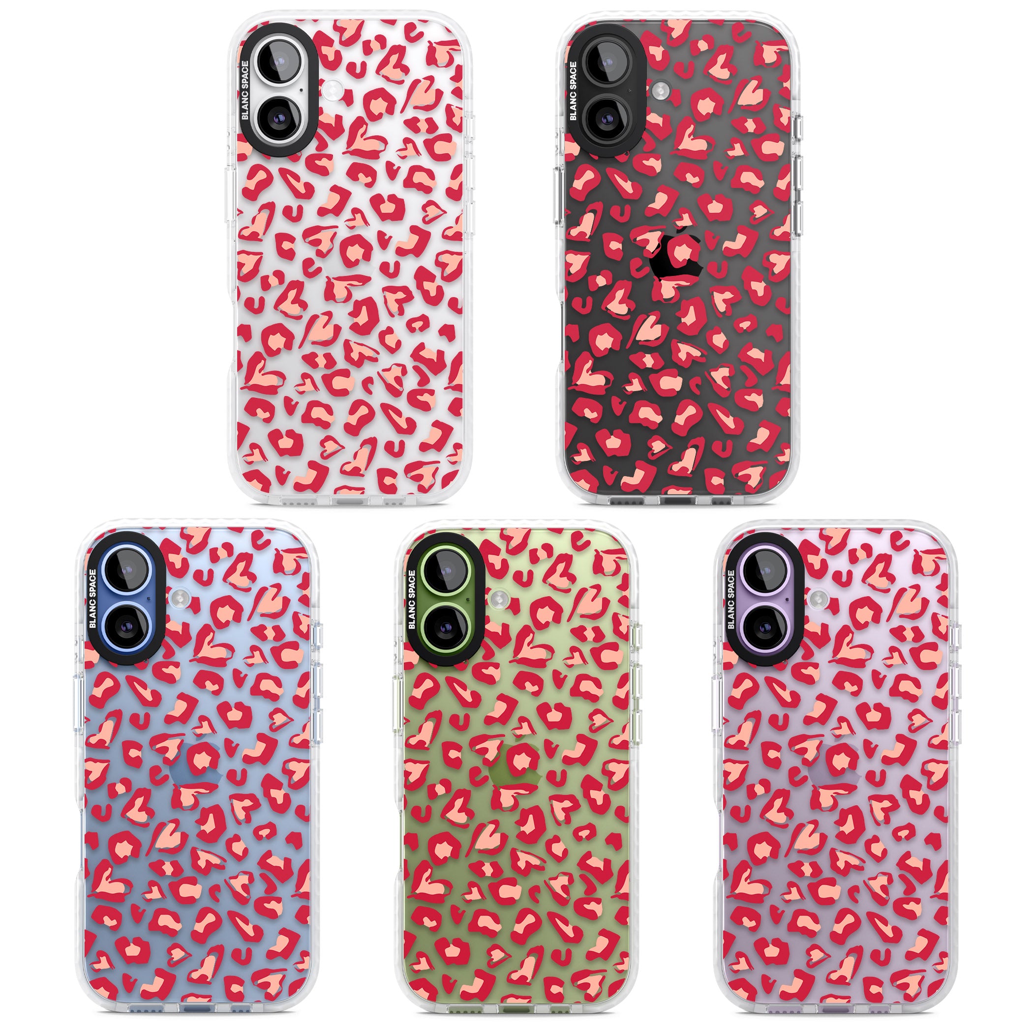 Heart Leopard Print iPhone 17 Impact Clear Phone Case APT Impact Protection