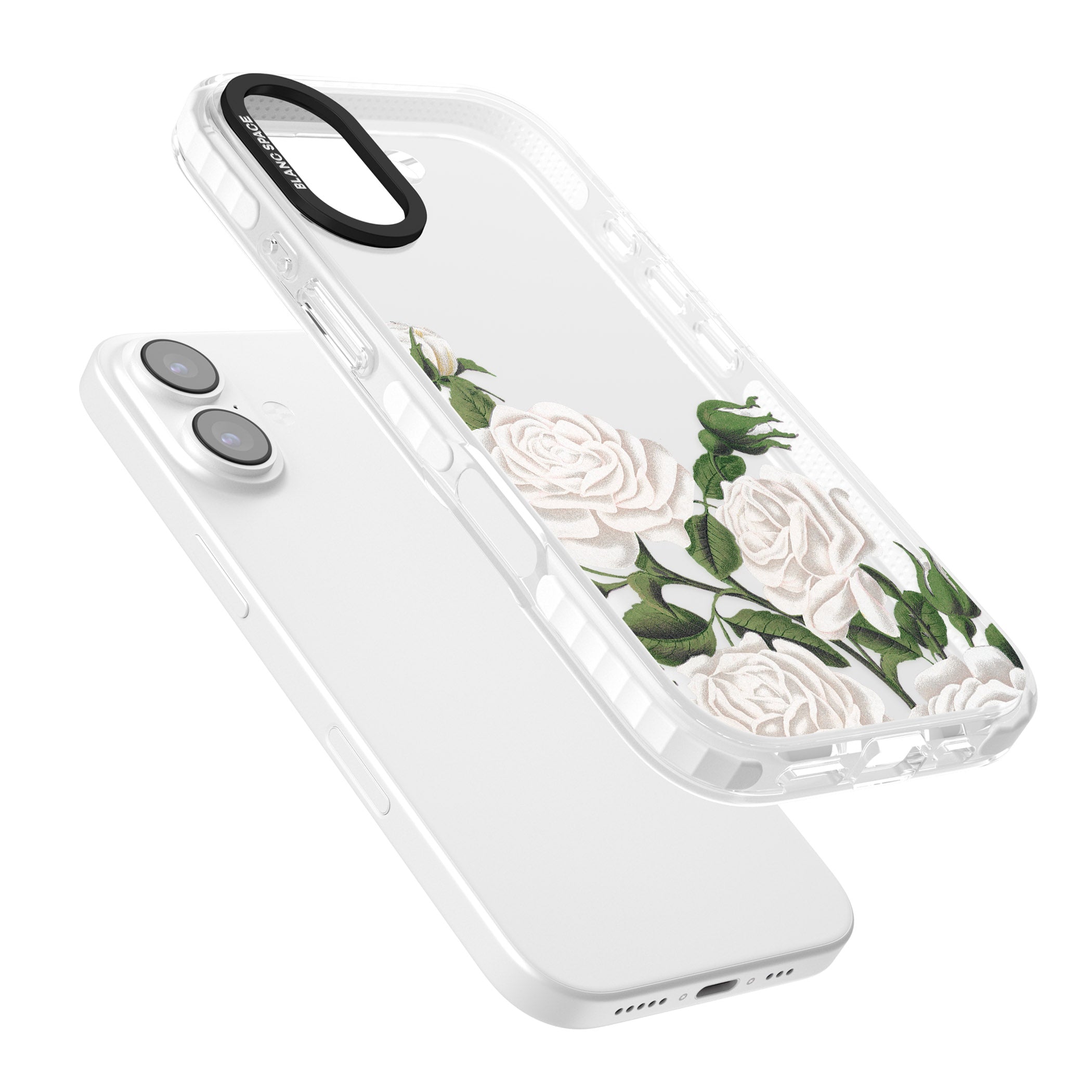 White Vintage Painted Flowers iPhone 17 Impact Clear Phone Case Colours