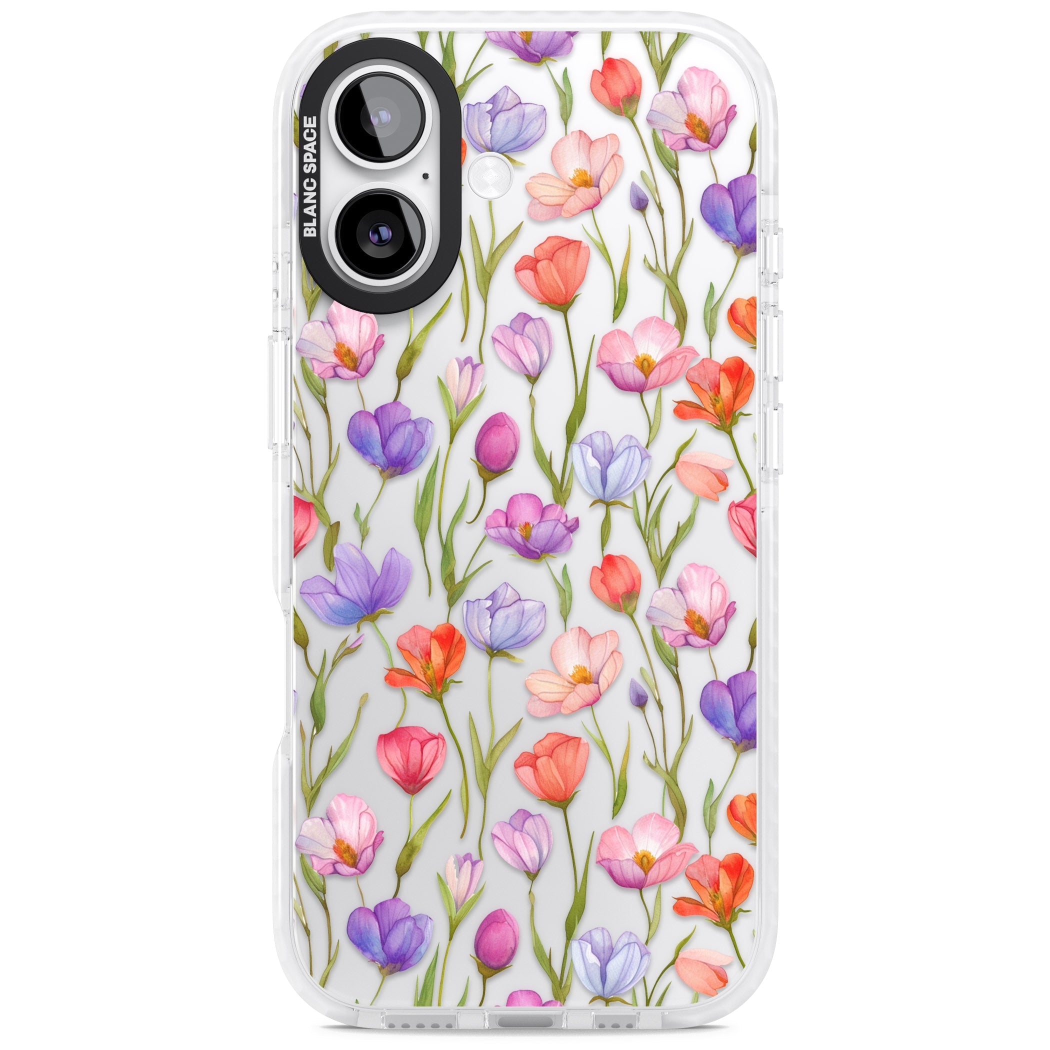 Red, Pink & Purple Flowers iPhone 17 Impact Clear Phone Case