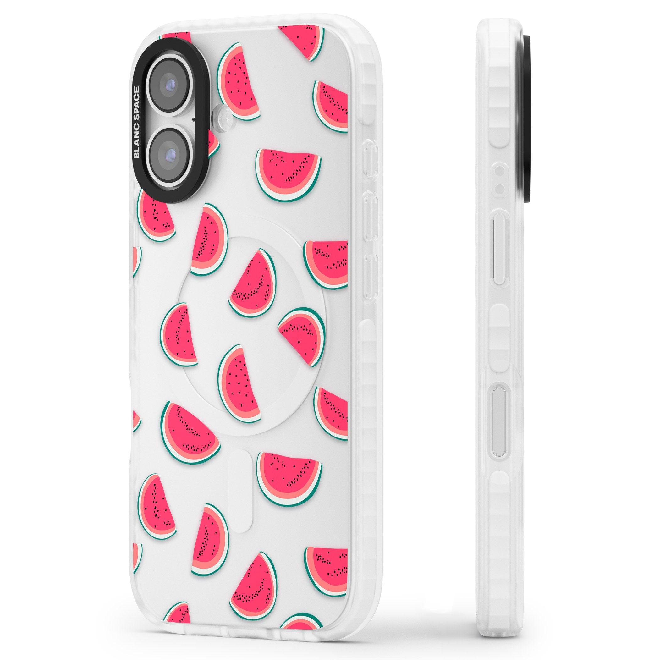 Watermelon Slices iPhone 17 Impact Clear Phone Case Side Profile