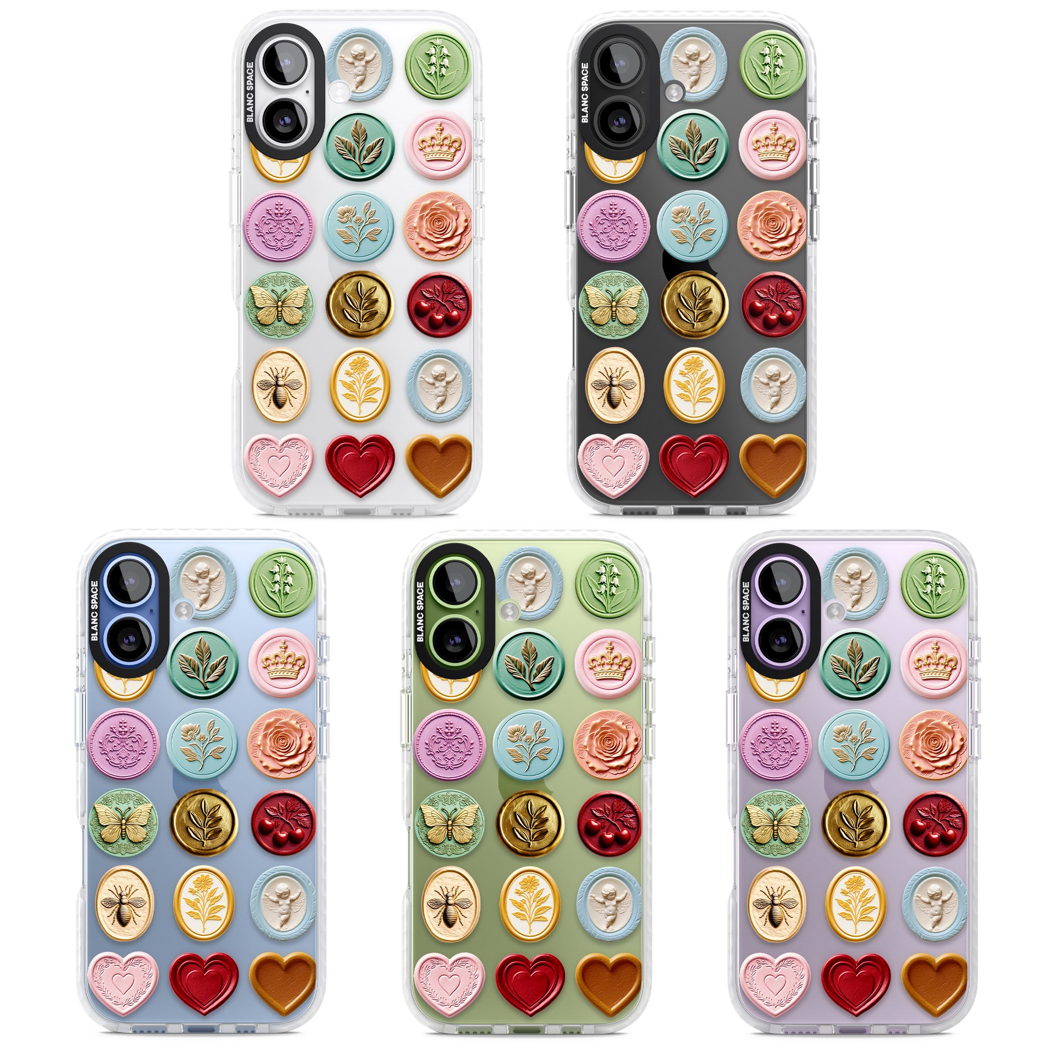 Vintage Wax Seal Pattern iPhone 17 Impact Clear Phone Case APT Impact Protection