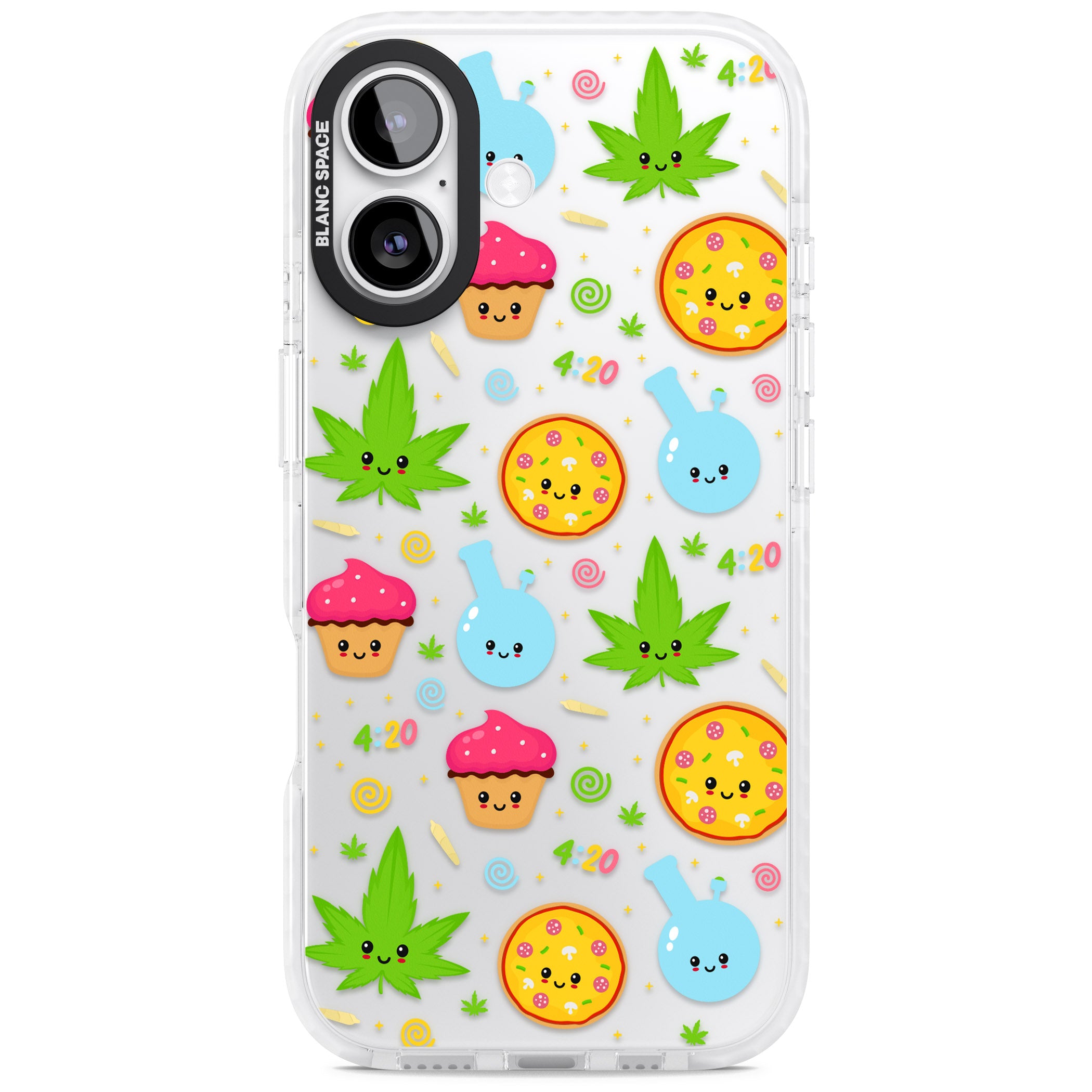 Kawaii Weed Pattern iPhone 17 Impact Clear Phone Case