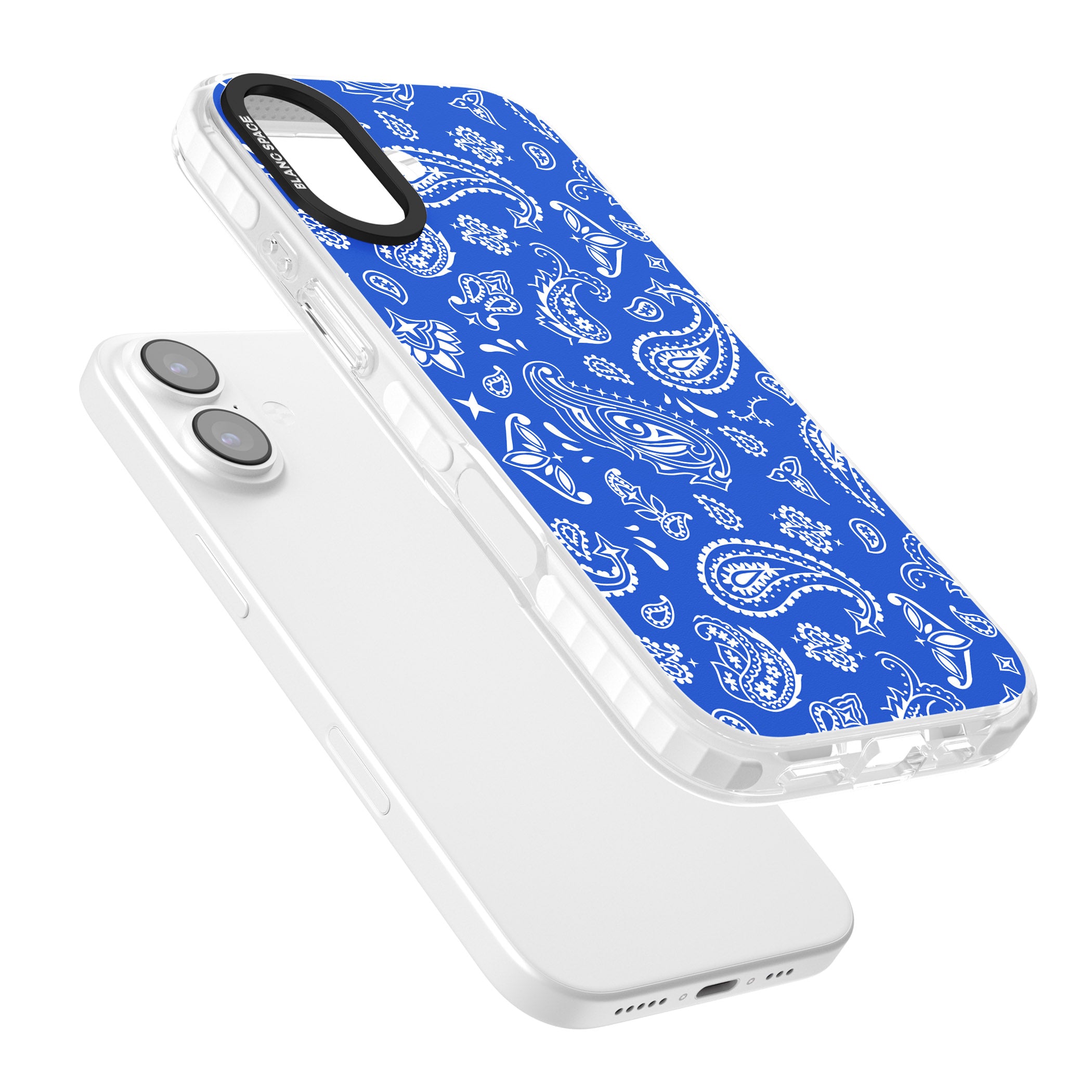 Blue Bandana iPhone 17 Impact Clear Phone Case Colours