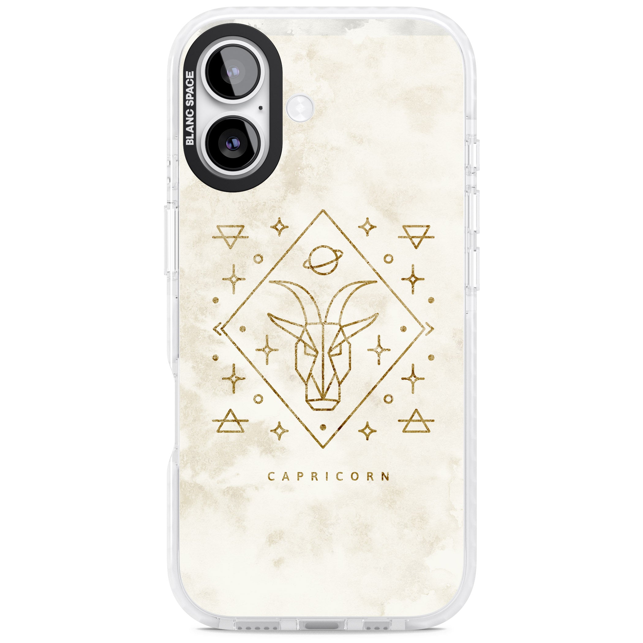 Capricorn Gold Zodiac Design iPhone 17 Impact Clear Phone Case