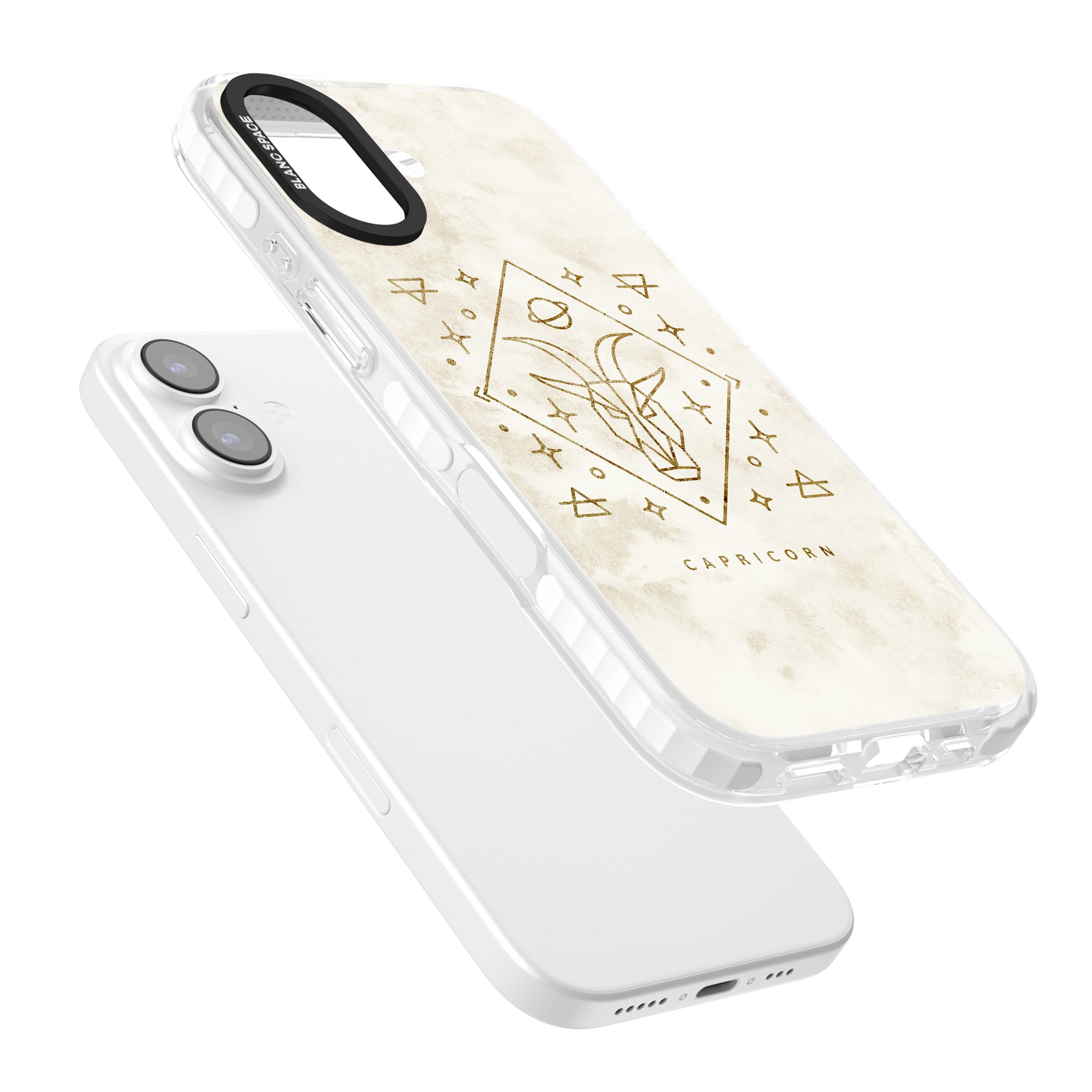 Capricorn Gold Zodiac Design iPhone 17 Impact Clear Phone Case Colours