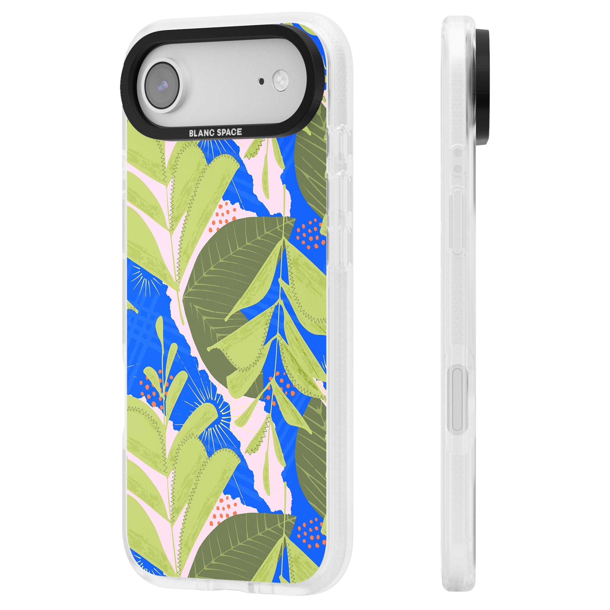 Fern Leaves Abstract Pattern iPhone 17 Air Impact Air Clear Phone Case Side Profile