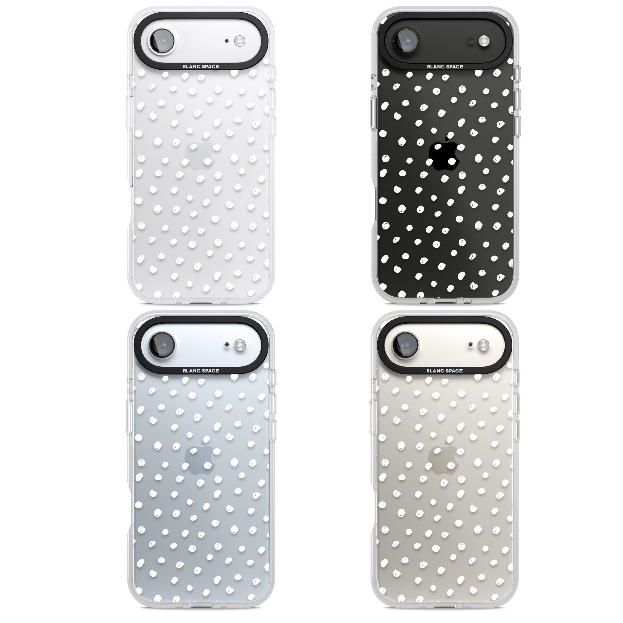 Messy White Dot Pattern iPhone 17 Air Impact Air Clear Phone Case APT Impact Protection