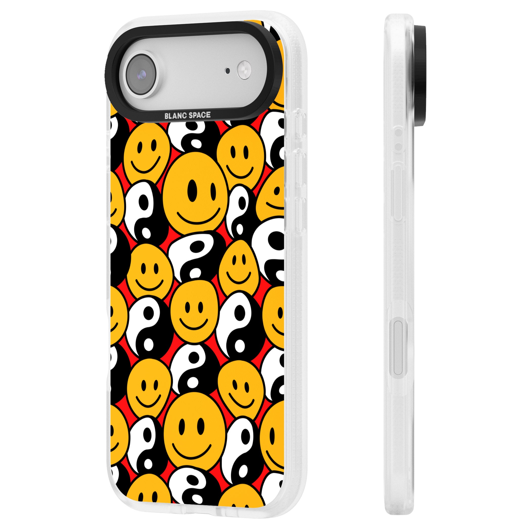 Yin Yang & Faces iPhone 17 Air Impact Air Clear Phone Case Side Profile