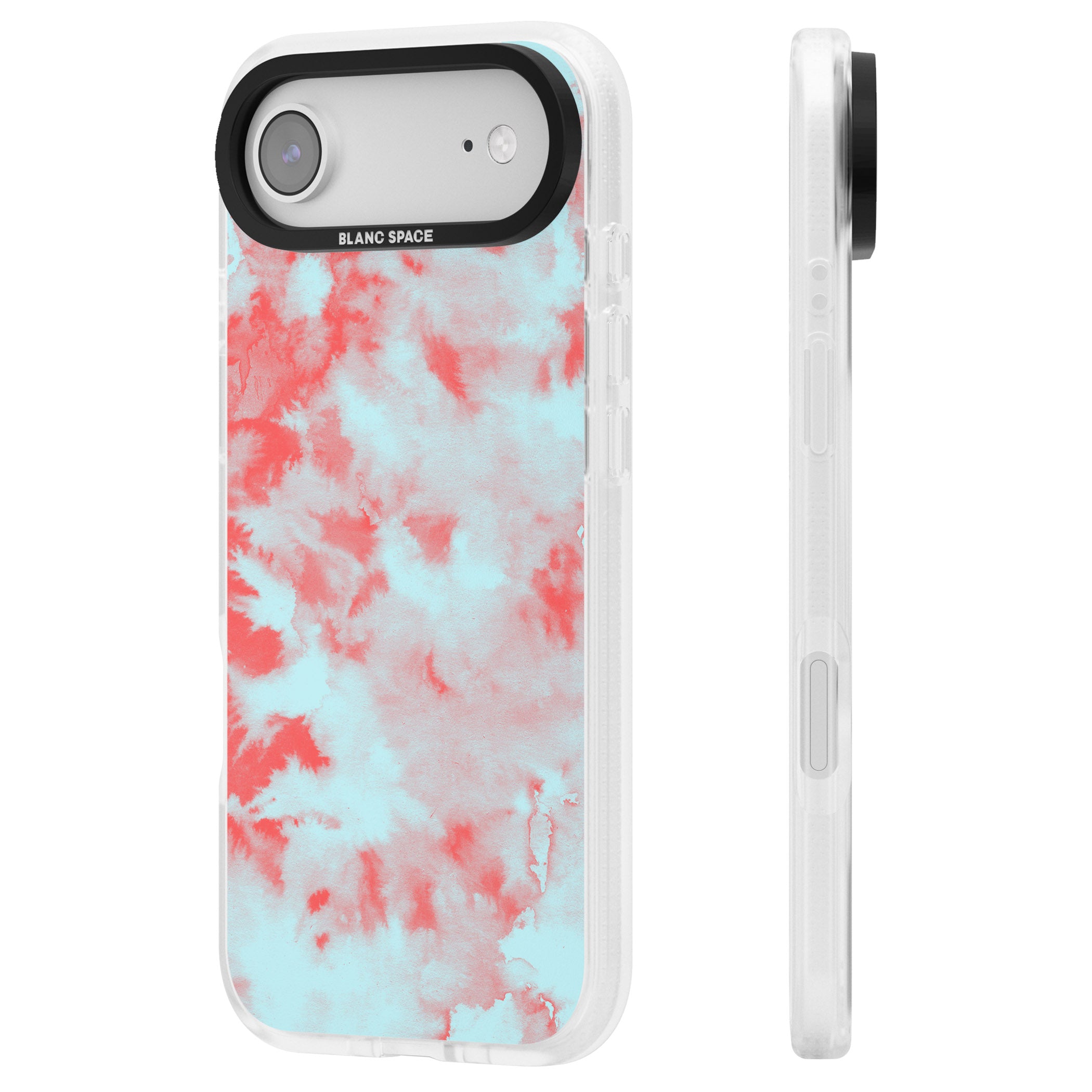 Red & Blue Acid Cloud iPhone 17 Air Impact Air Clear Phone Case Side Profile