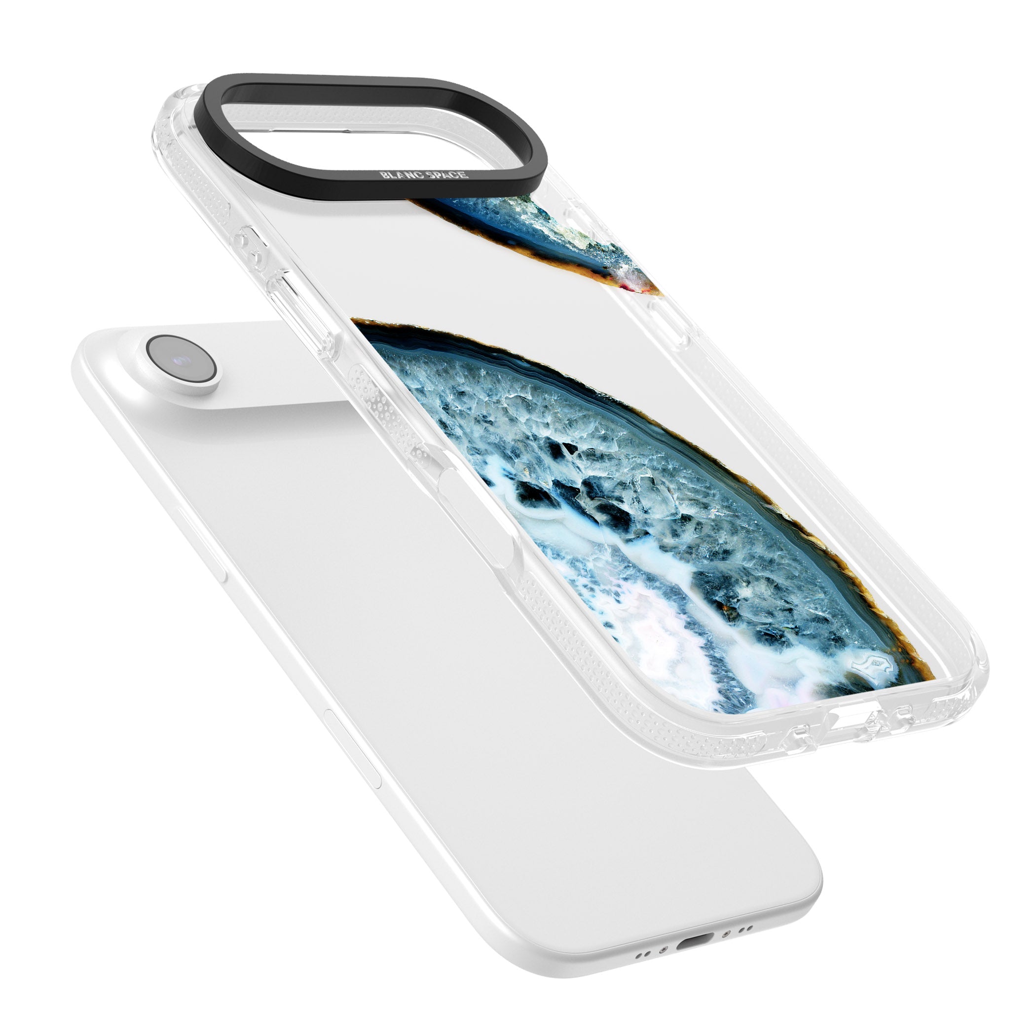 Blue Agate Slice iPhone 17 Air Impact Air Clear Phone Case Colours