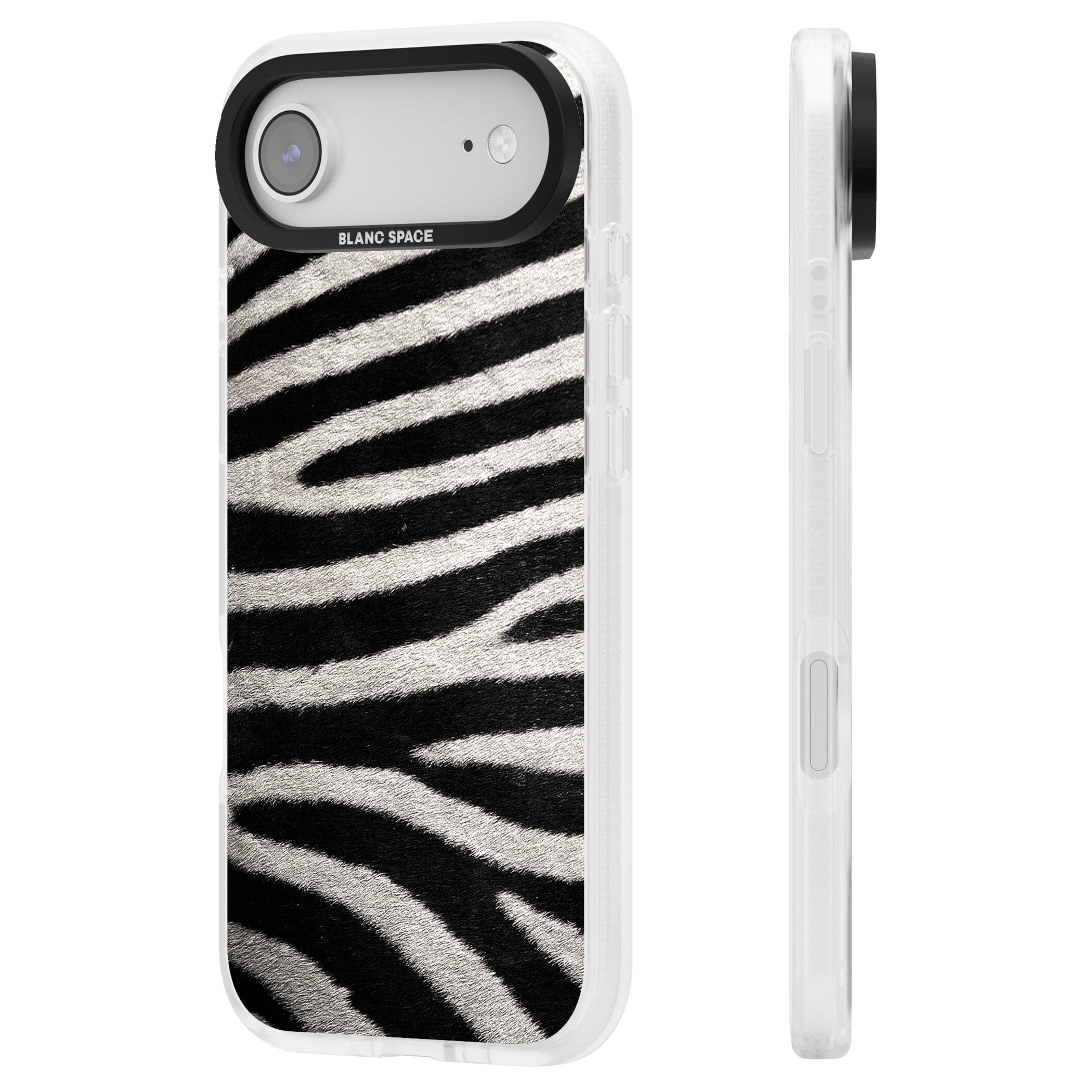 Zebra Print iPhone 17 Air Impact Air Clear Phone Case Side Profile