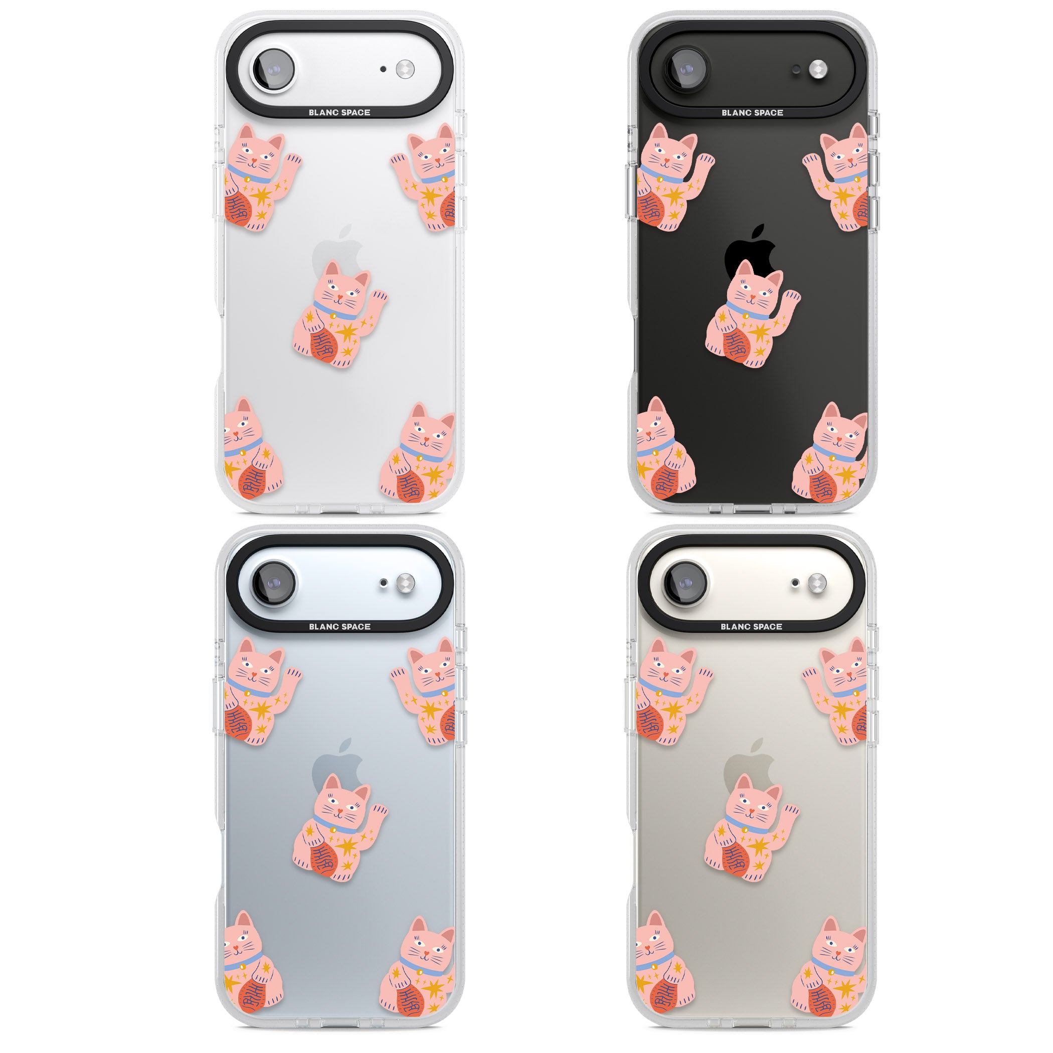 Waving Cat Pattern iPhone 17 Air Impact Air Clear Phone Case APT Impact Protection