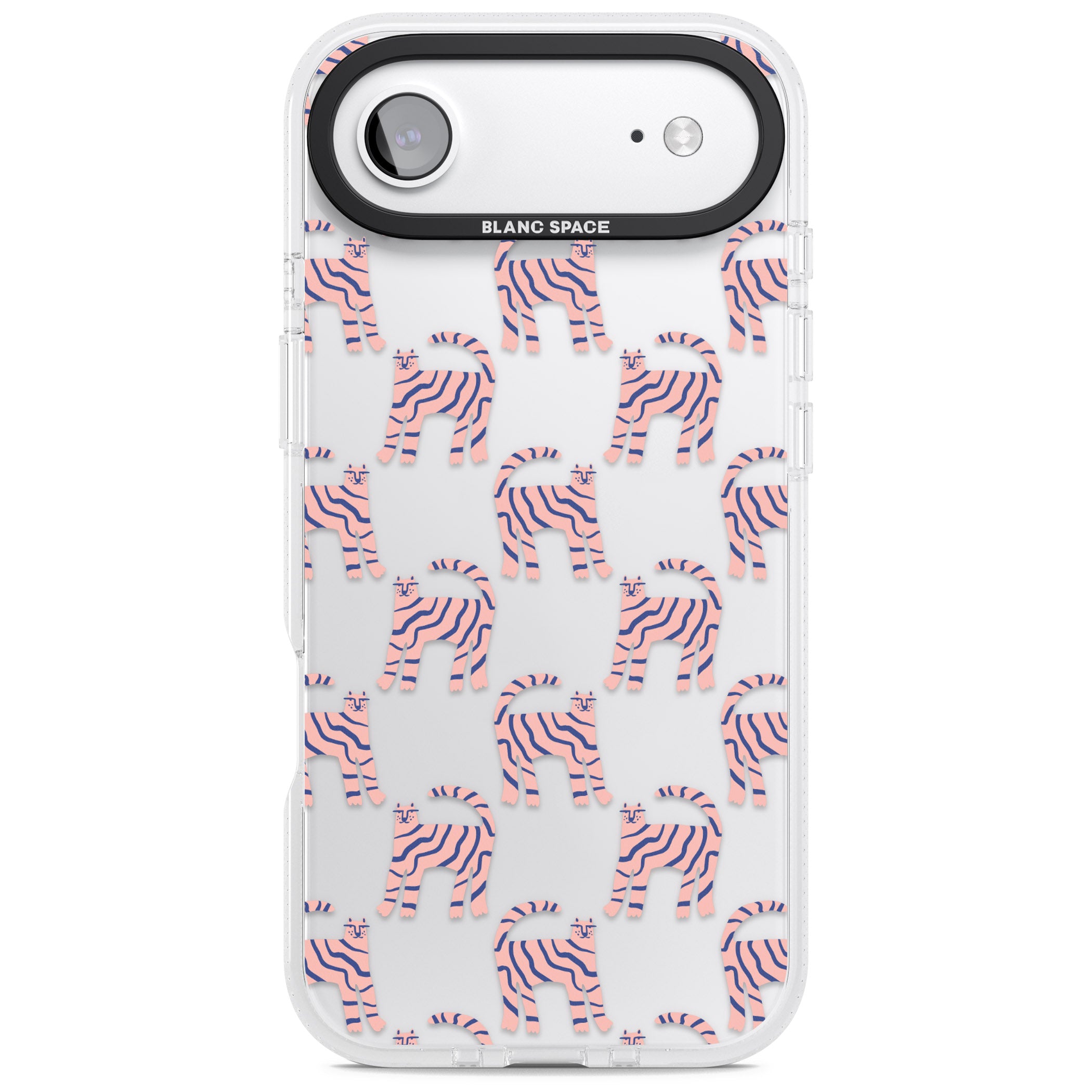 Pink And Blue Cat Pattern iPhone 17 Air Impact Air Clear Phone Case