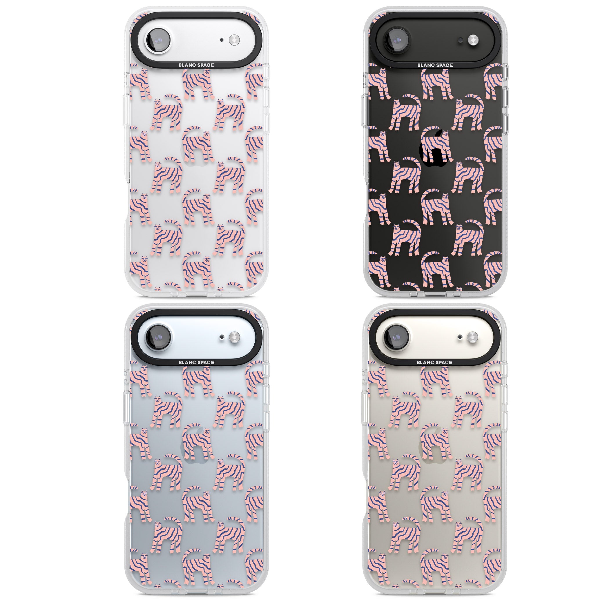 Pink And Blue Cat Pattern iPhone 17 Air Impact Air Clear Phone Case APT Impact Protection