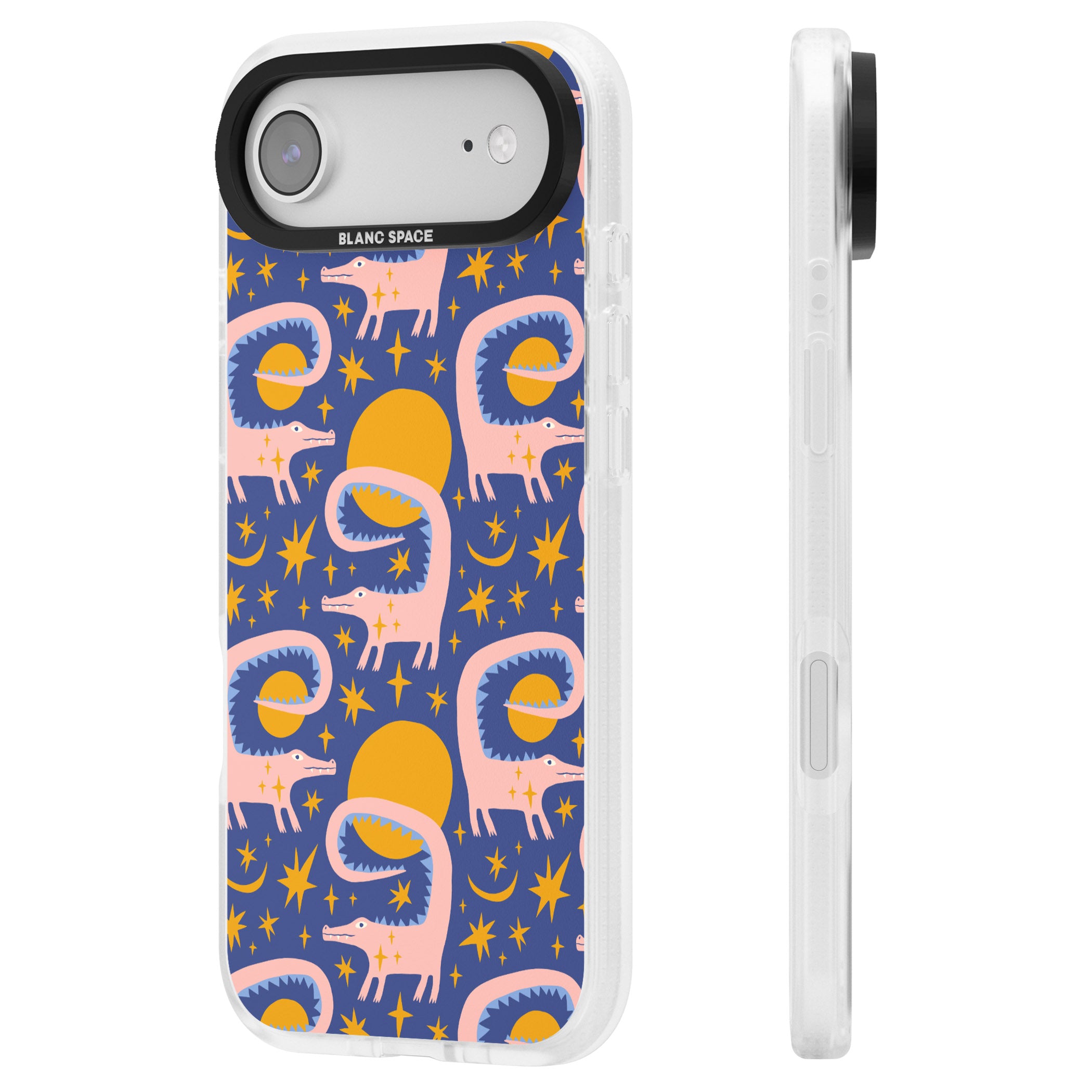 Sun Croc Pattern iPhone 17 Air Impact Air Clear Phone Case Side Profile