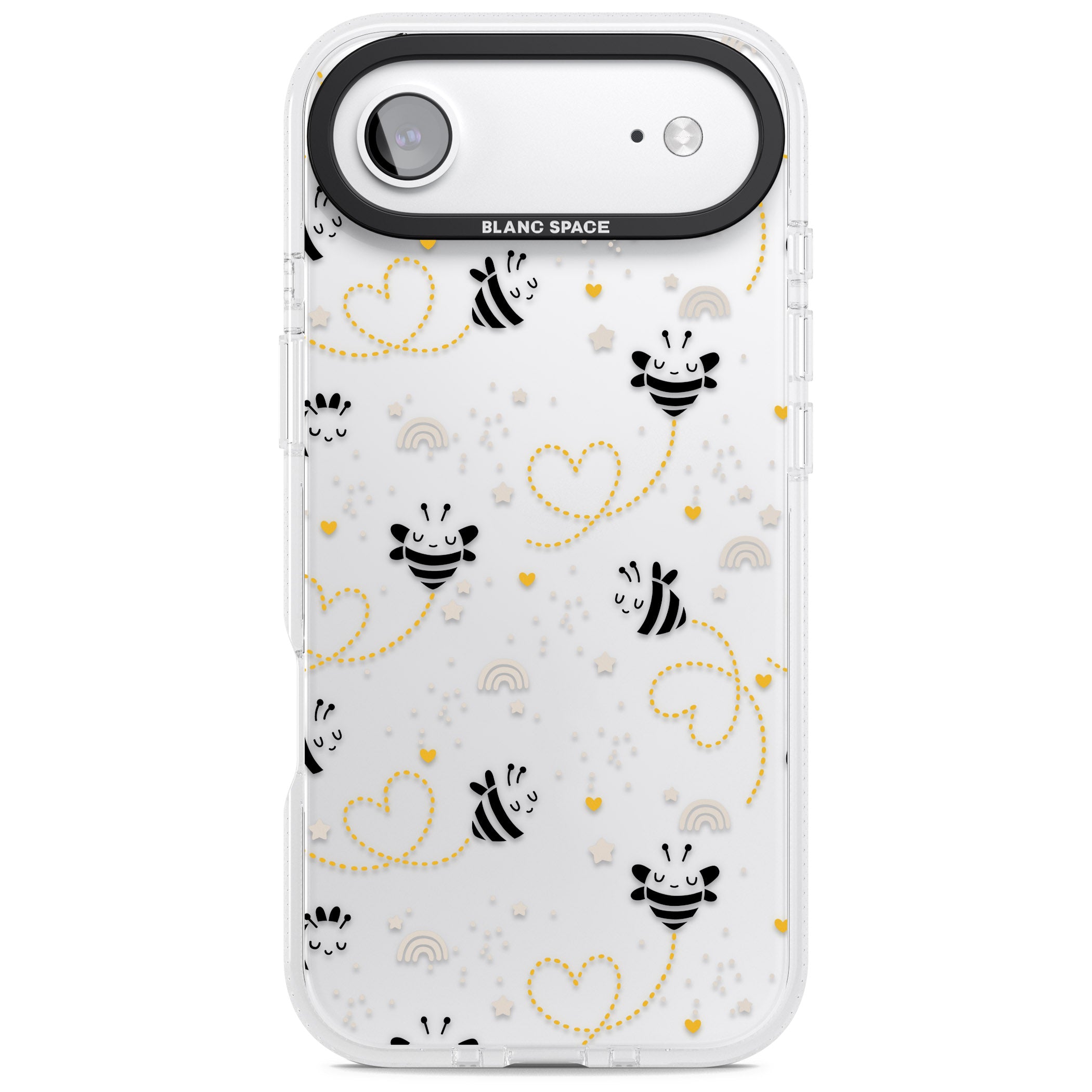 Bee Hearts Pattern iPhone 17 Air Impact Air Clear Phone Case