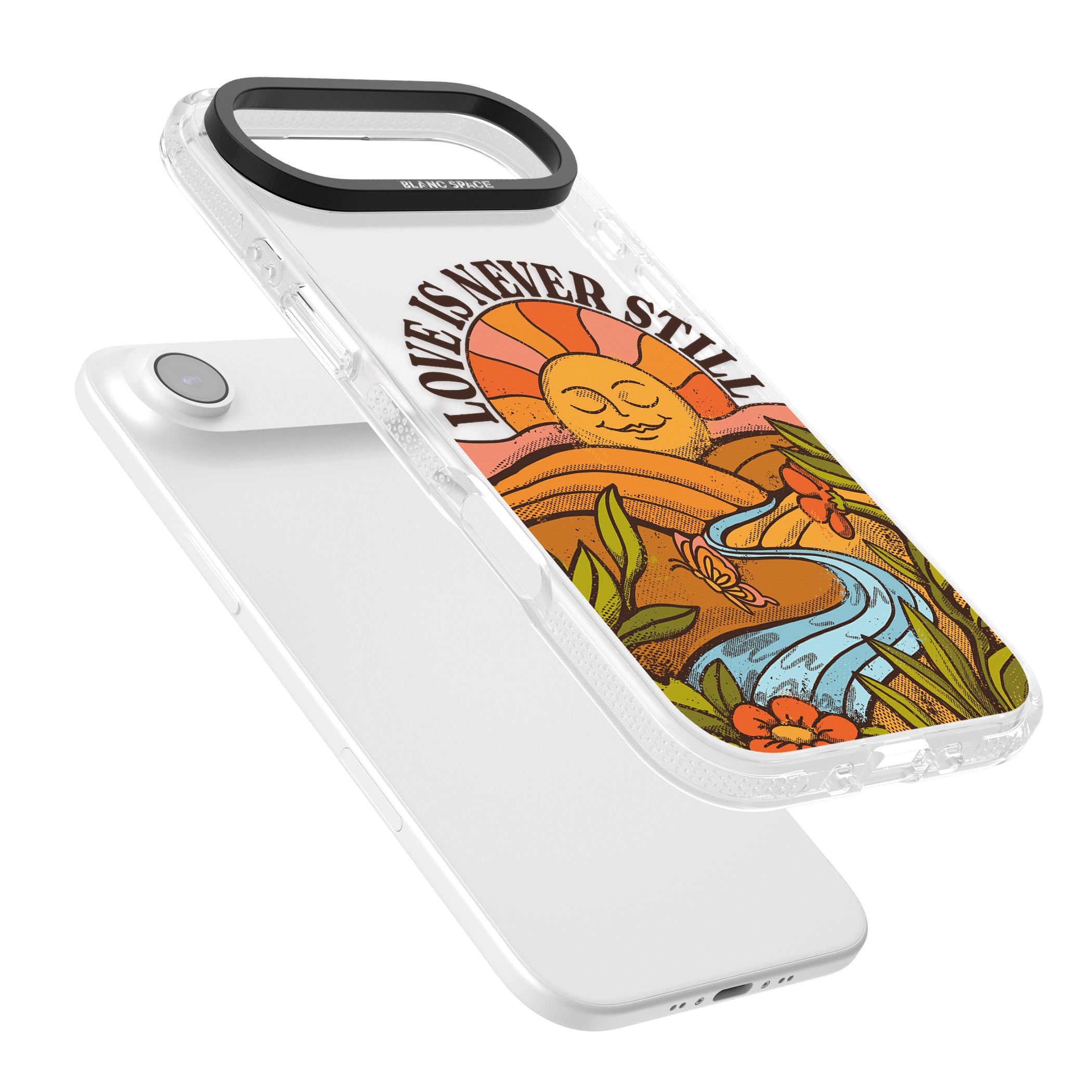 Love Is Never Still iPhone 17 Air Impact Air Clear Phone Case Colours