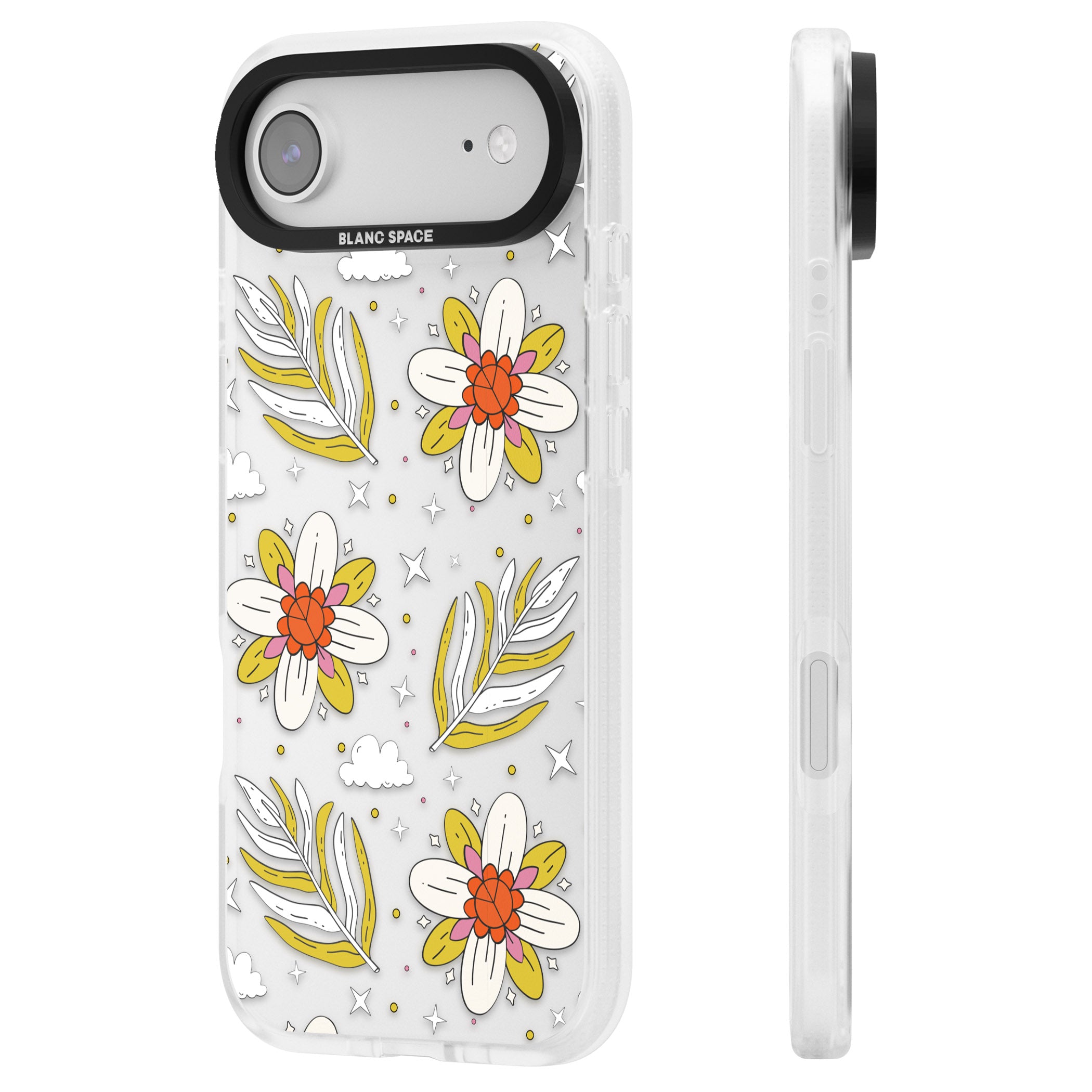 Boho Celestial Floral Dream iPhone 17 Air Impact Air Clear Phone Case Side Profile