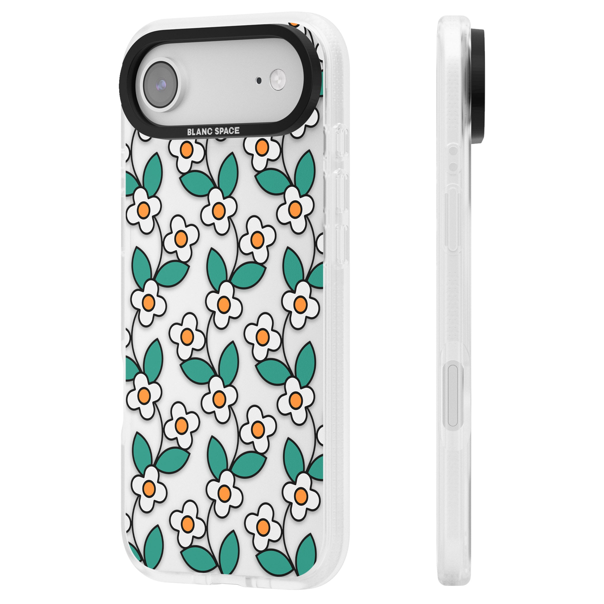Spring Daisies iPhone 17 Air Impact Air Clear Phone Case Side Profile