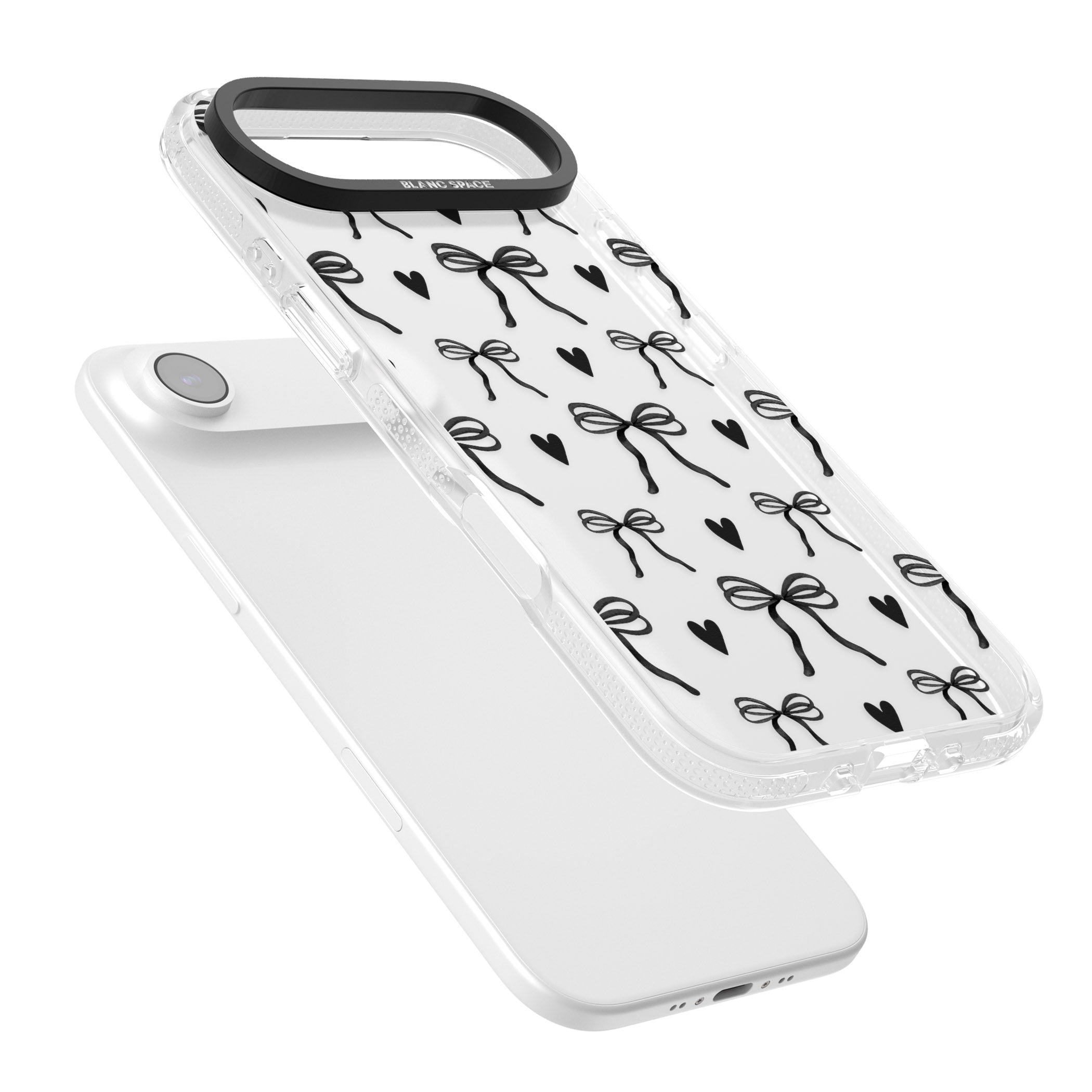 Black Bows & Hearts iPhone 17 Air Impact Air Clear Phone Case Colours