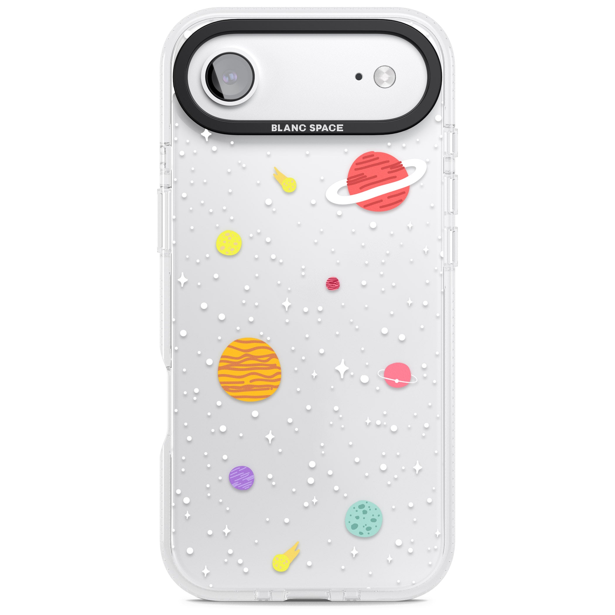Cute Cartoon Planets (Clear) iPhone 17 Air Impact Air Clear Phone Case