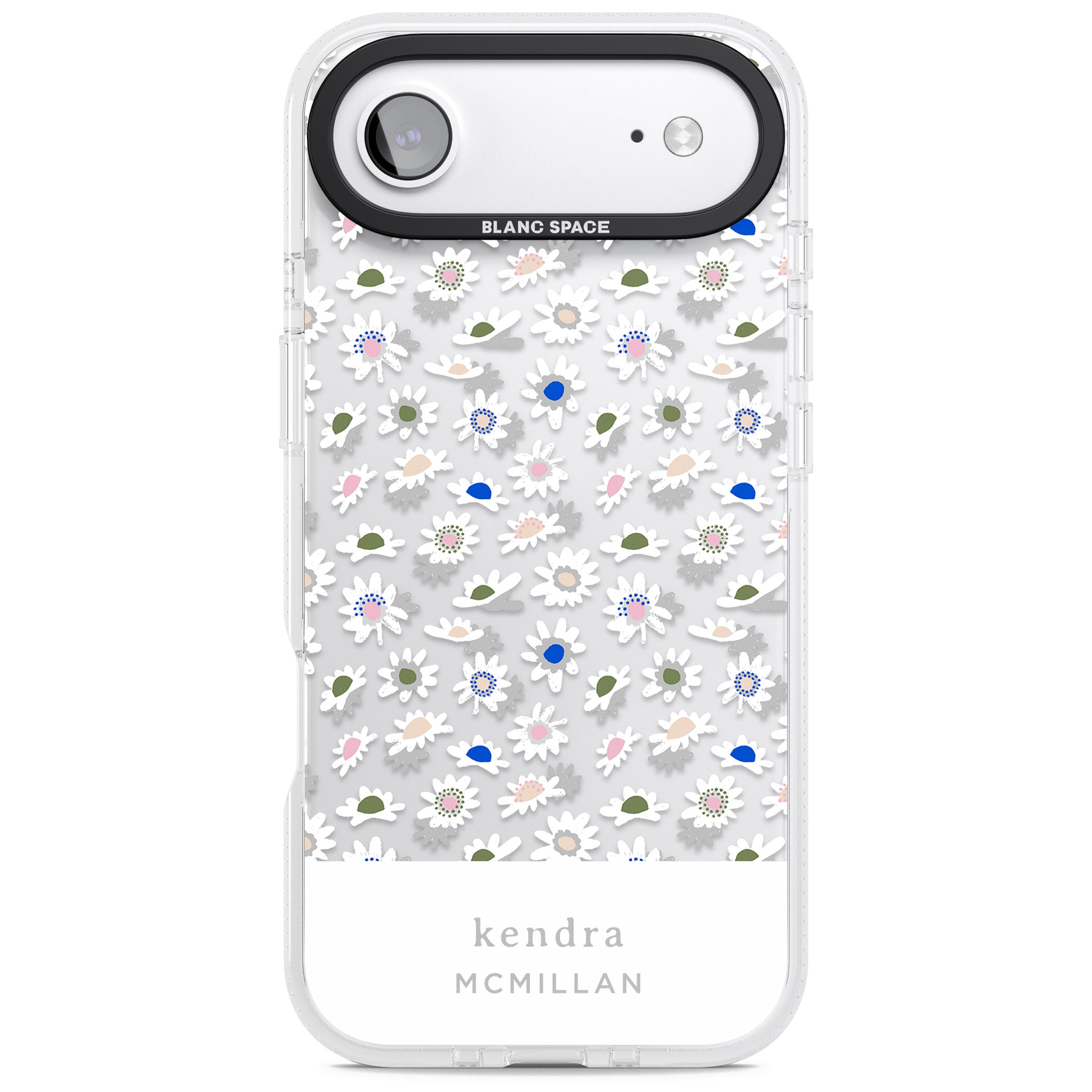 Personalised Grey & White Daisies iPhone 17 Air Impact Air Clear Phone Case