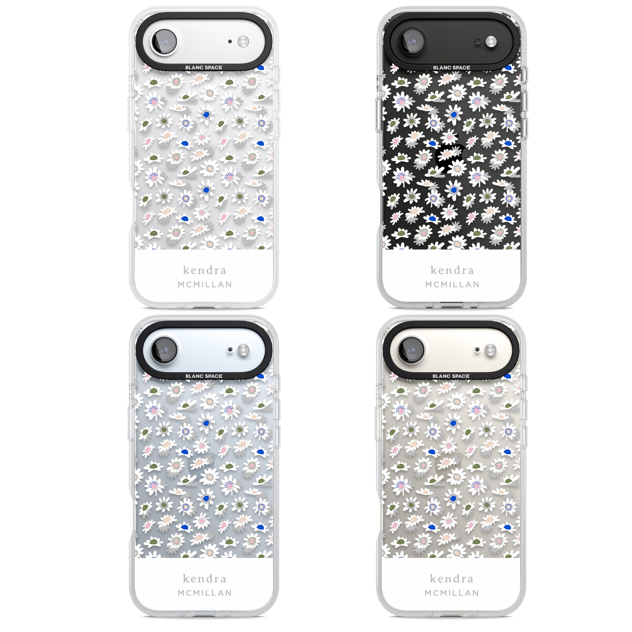 Personalised Grey & White Daisies iPhone 17 Air Impact Air Clear Phone Case APT Impact Protection