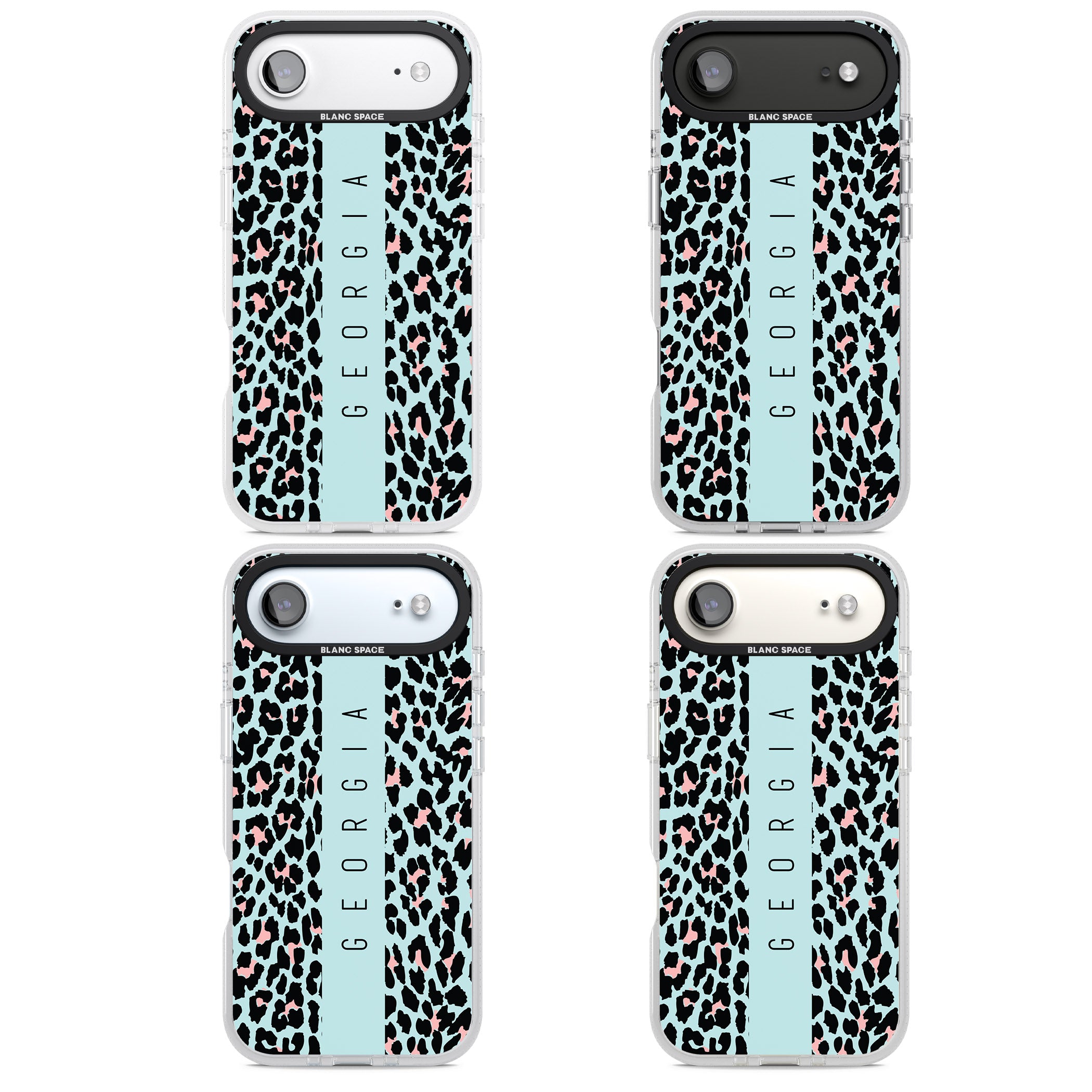 Personalised Blue Leopard iPhone 17 Air Impact Air Clear Phone Case APT Impact Protection
