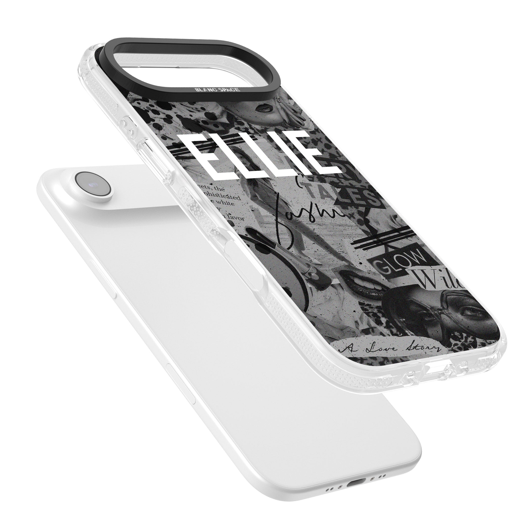 Personalised Grey Scale Vintage Collage iPhone 17 Air Impact Air Clear Phone Case Colours
