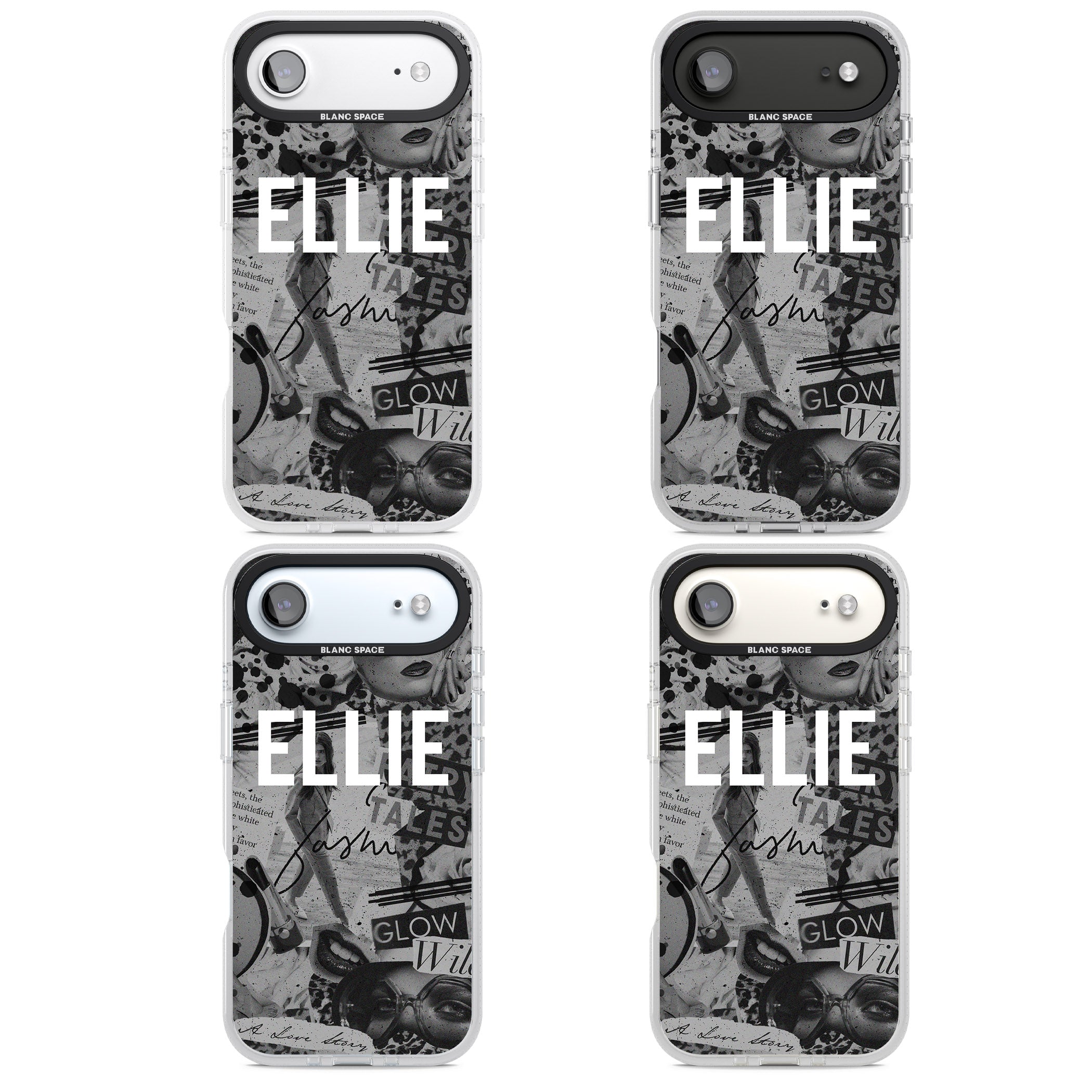 Personalised Grey Scale Vintage Collage iPhone 17 Air Impact Air Clear Phone Case APT Impact Protection