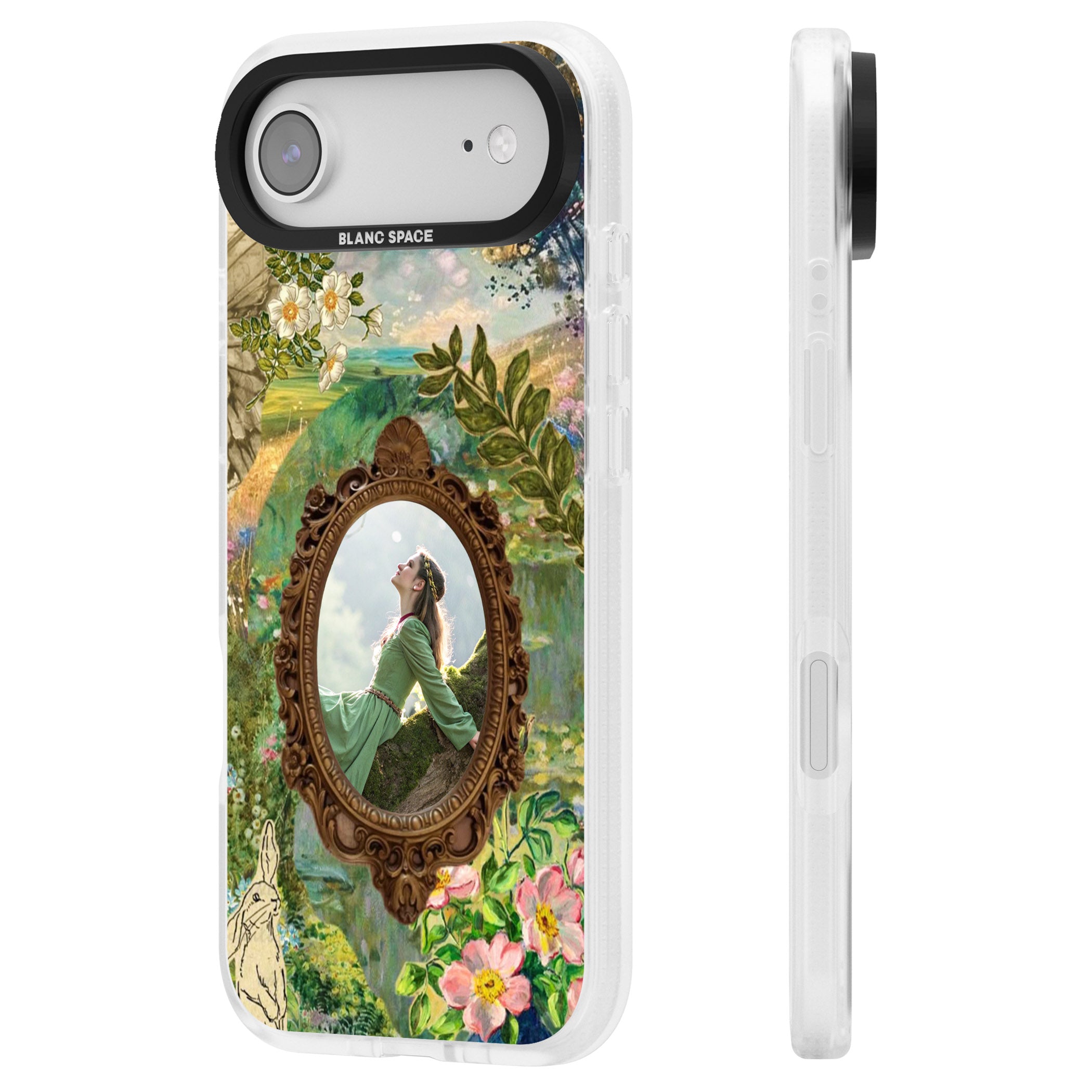 Personalised Meadow Frame iPhone 17 Air Impact Air Clear Phone Case Side Profile