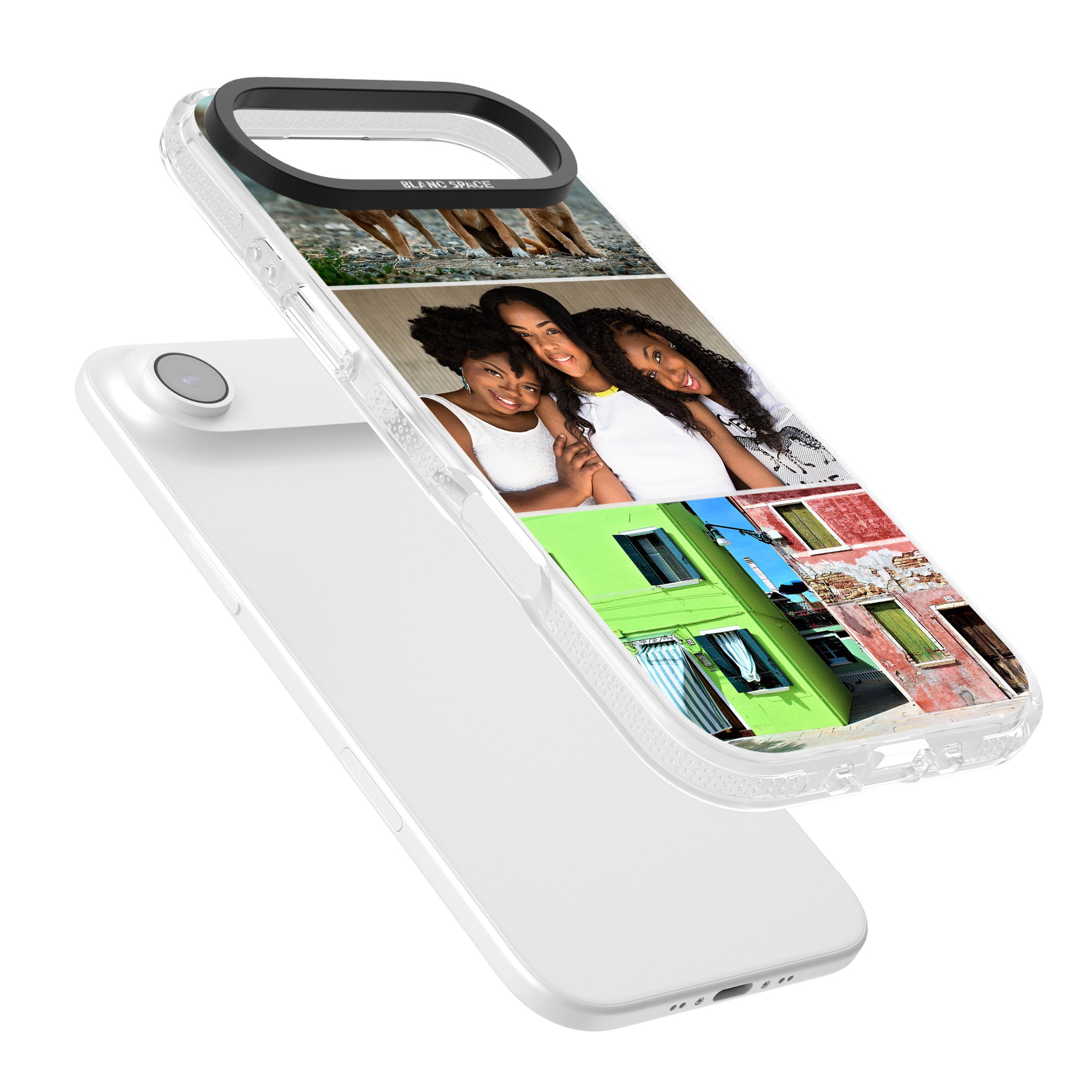 Personalised 3 Photo Grid iPhone 17 Air Impact Air Clear Phone Case Colours