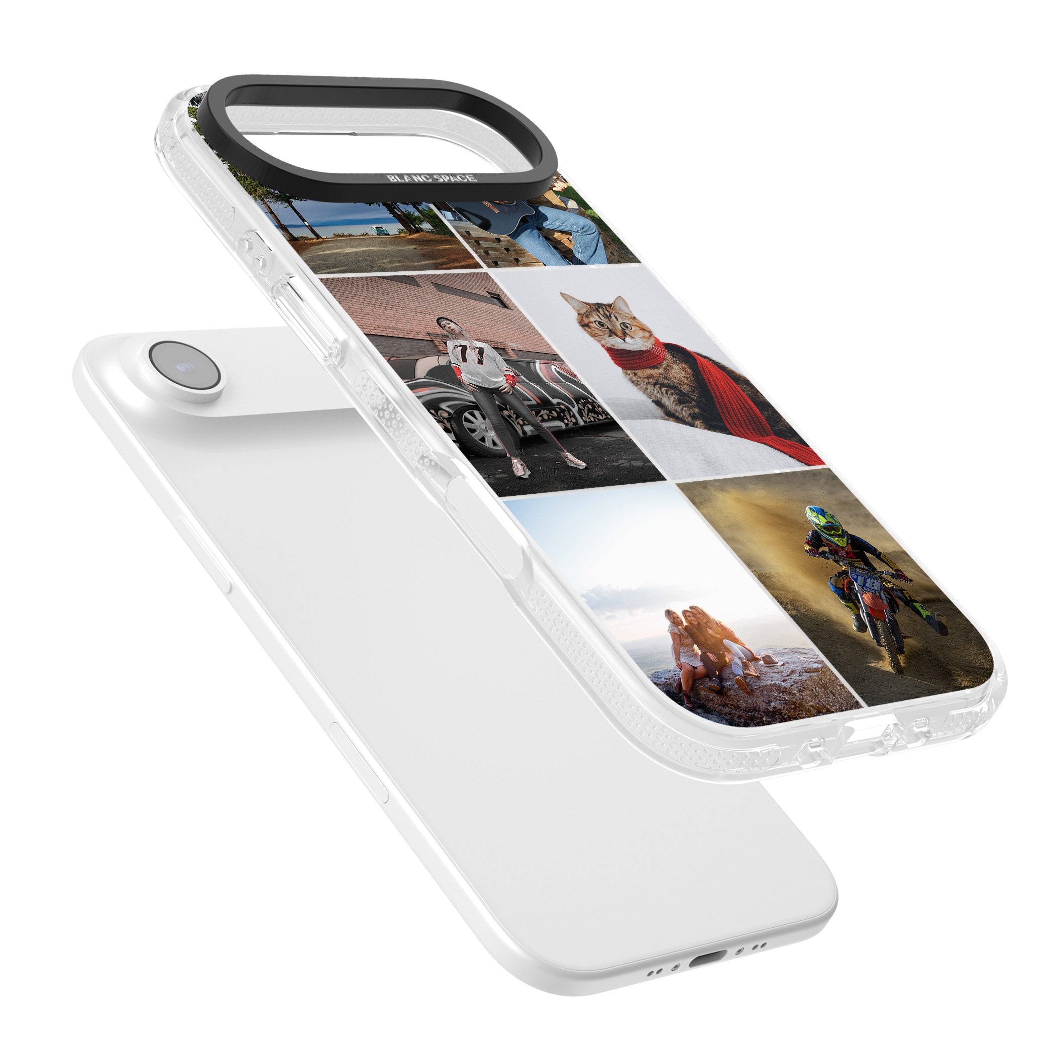 Personalised 6 Photo Grid iPhone 17 Air Impact Air Clear Phone Case Colours