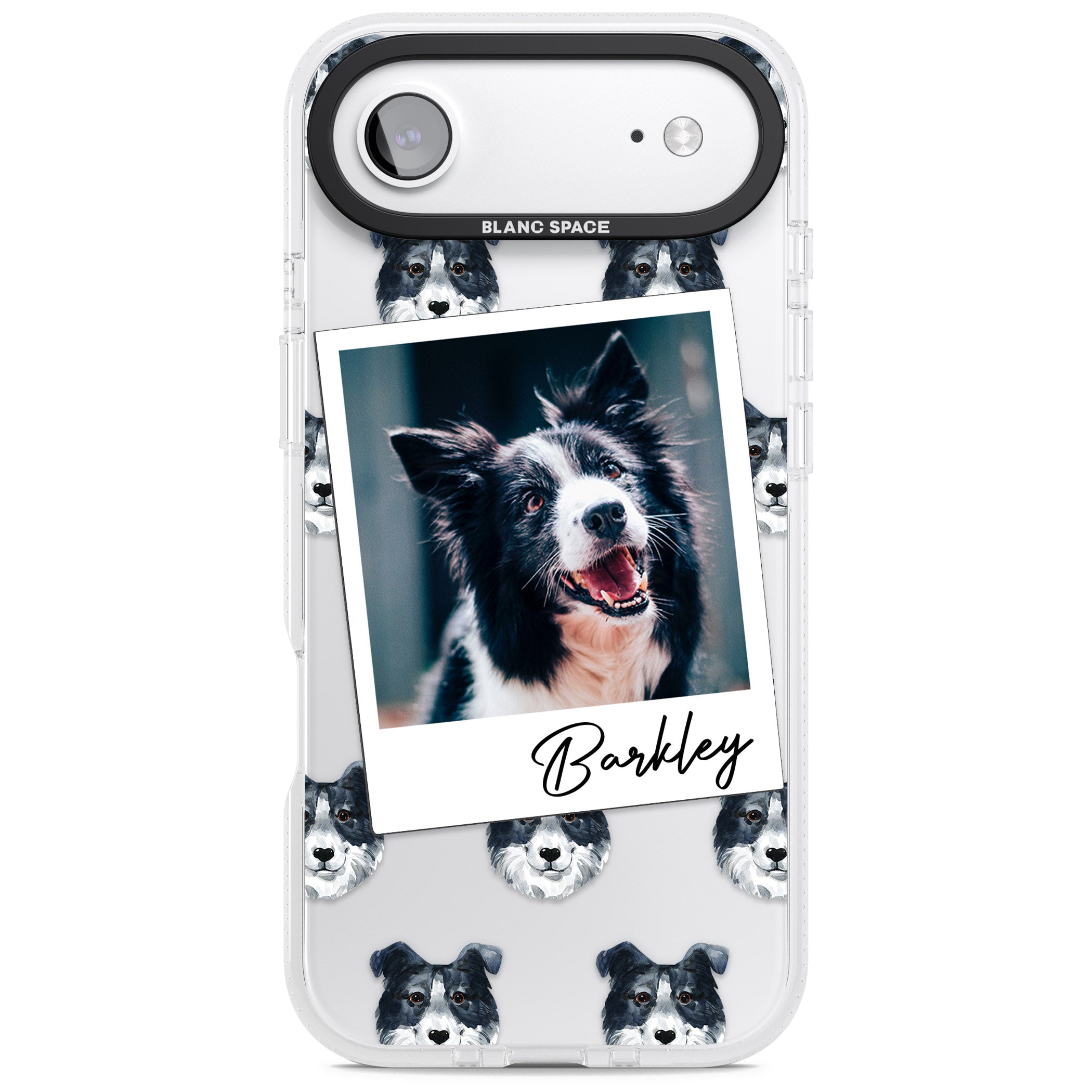 Personalised Border Collie Instant Camera Photo iPhone 17 Air Impact Air Clear Phone Case