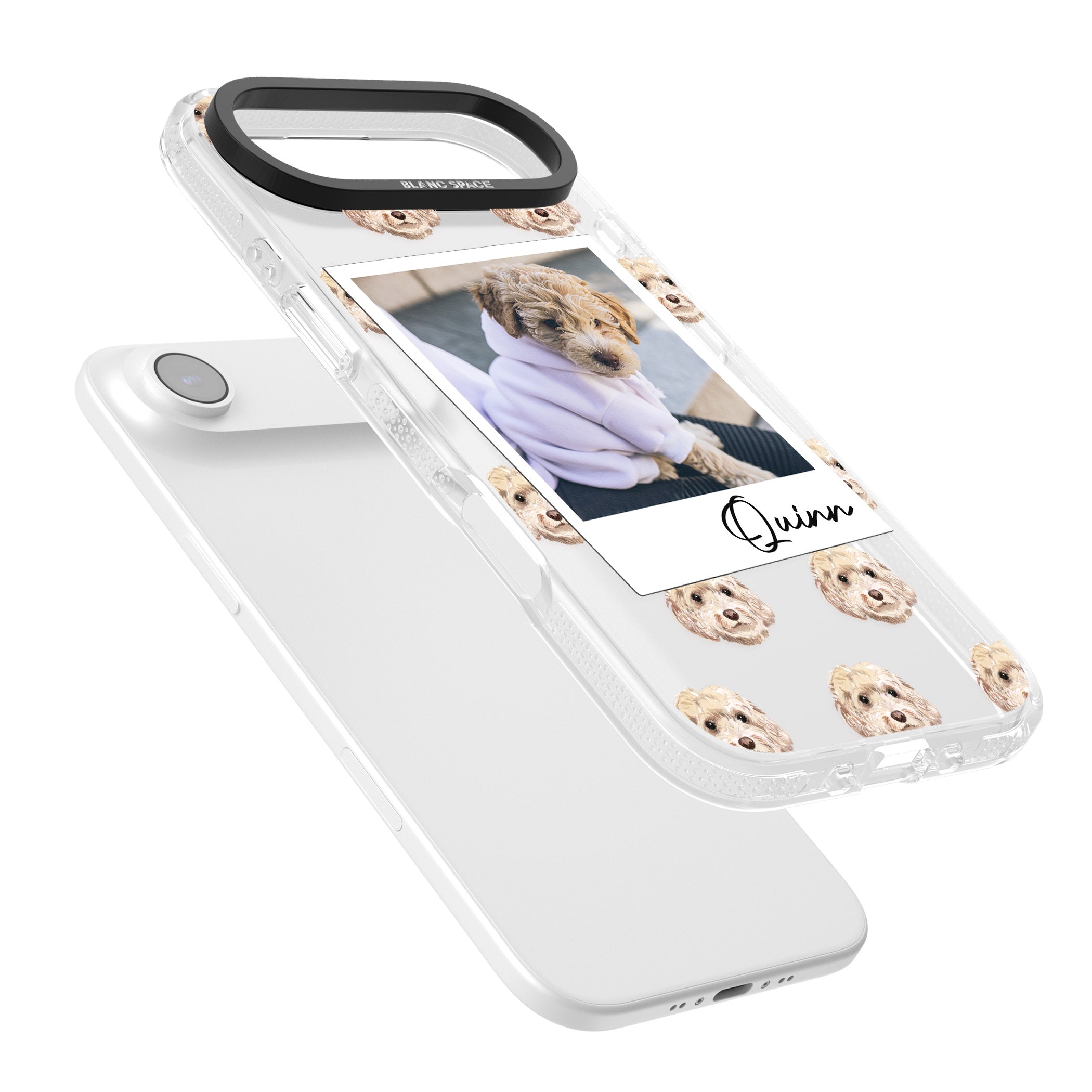 Personalised Cream Cockapoo Instant Camera Photo iPhone 17 Air Impact Air Clear Phone Case Colours