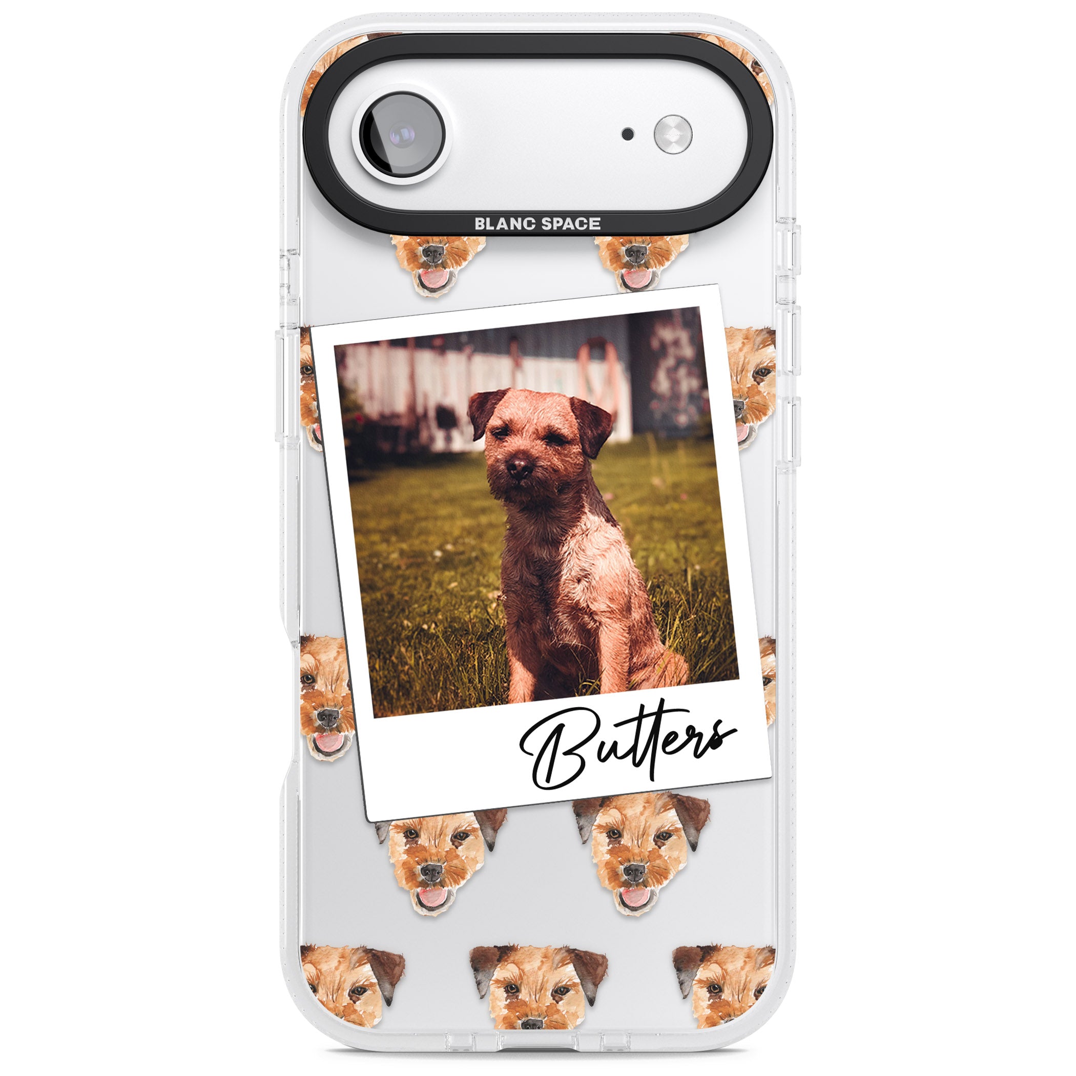 Personalised Border Terrier Instant Camera Photo iPhone 17 Air Impact Air Clear Phone Case