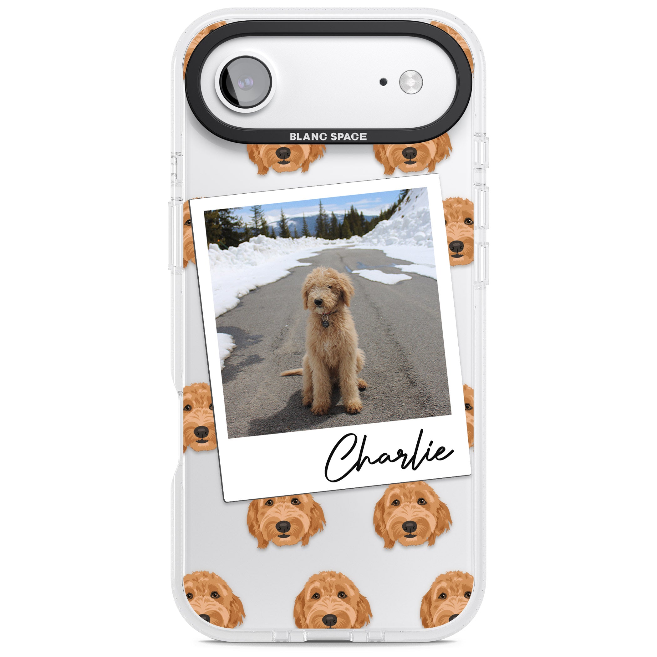 Personalised Golden Doodle Dog Photo iPhone 17 Air Impact Air Clear Phone Case