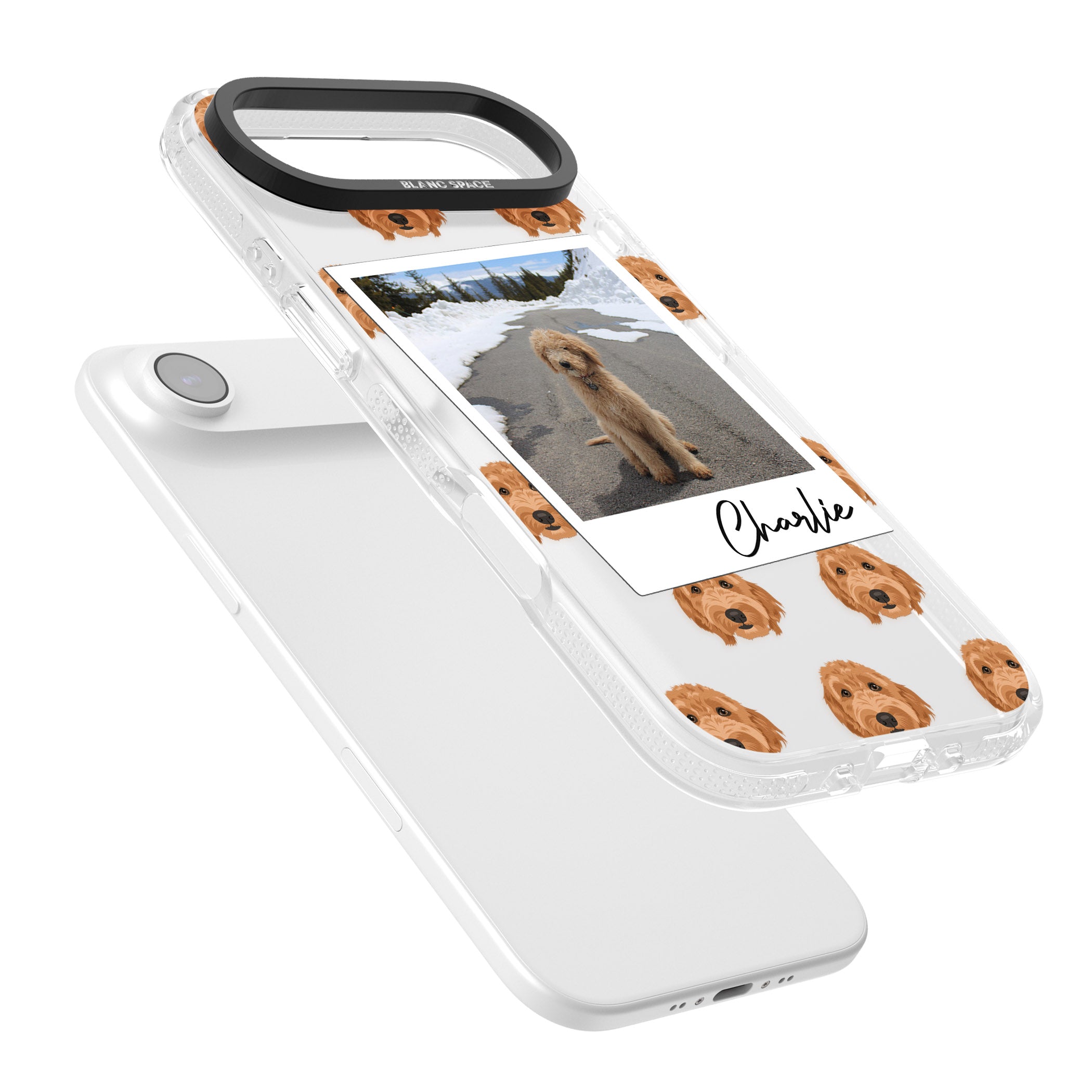 Personalised Golden Doodle Dog Photo iPhone 17 Air Impact Air Clear Phone Case Colours