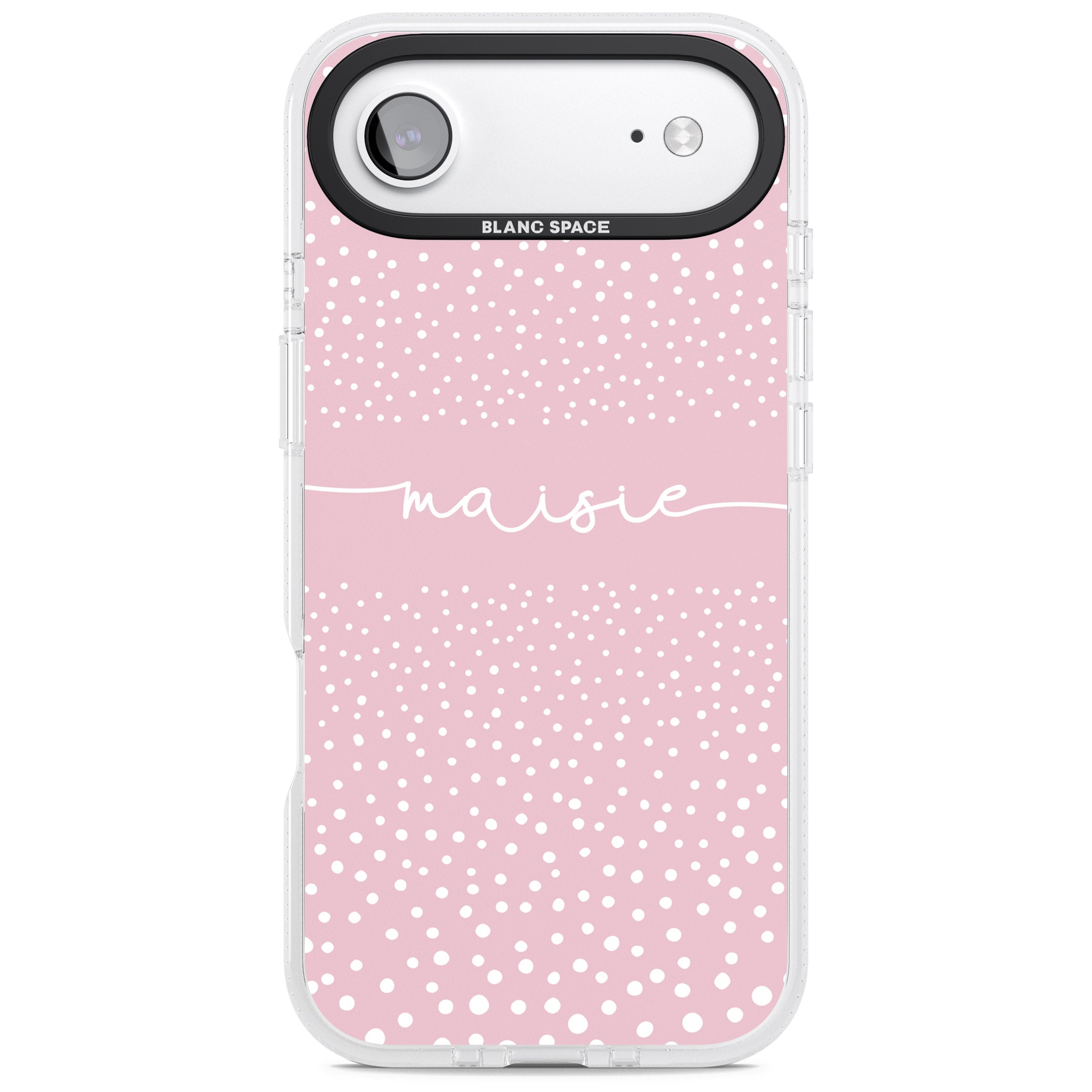 Personalised Pink Dots iPhone 17 Air Impact Air Clear Phone Case