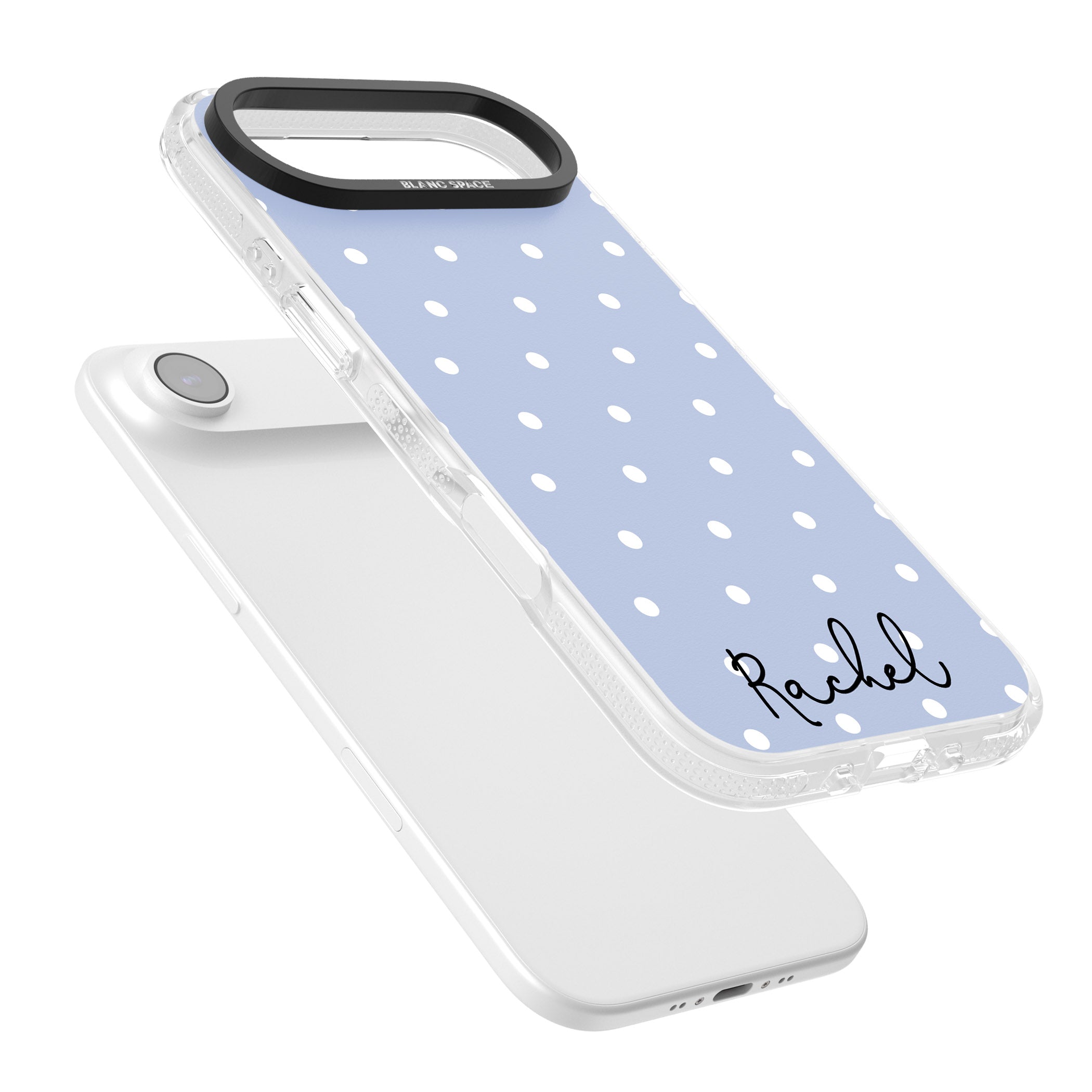 Personalised Simple Light Blue Dots iPhone 17 Air Impact Air Clear Phone Case Colours
