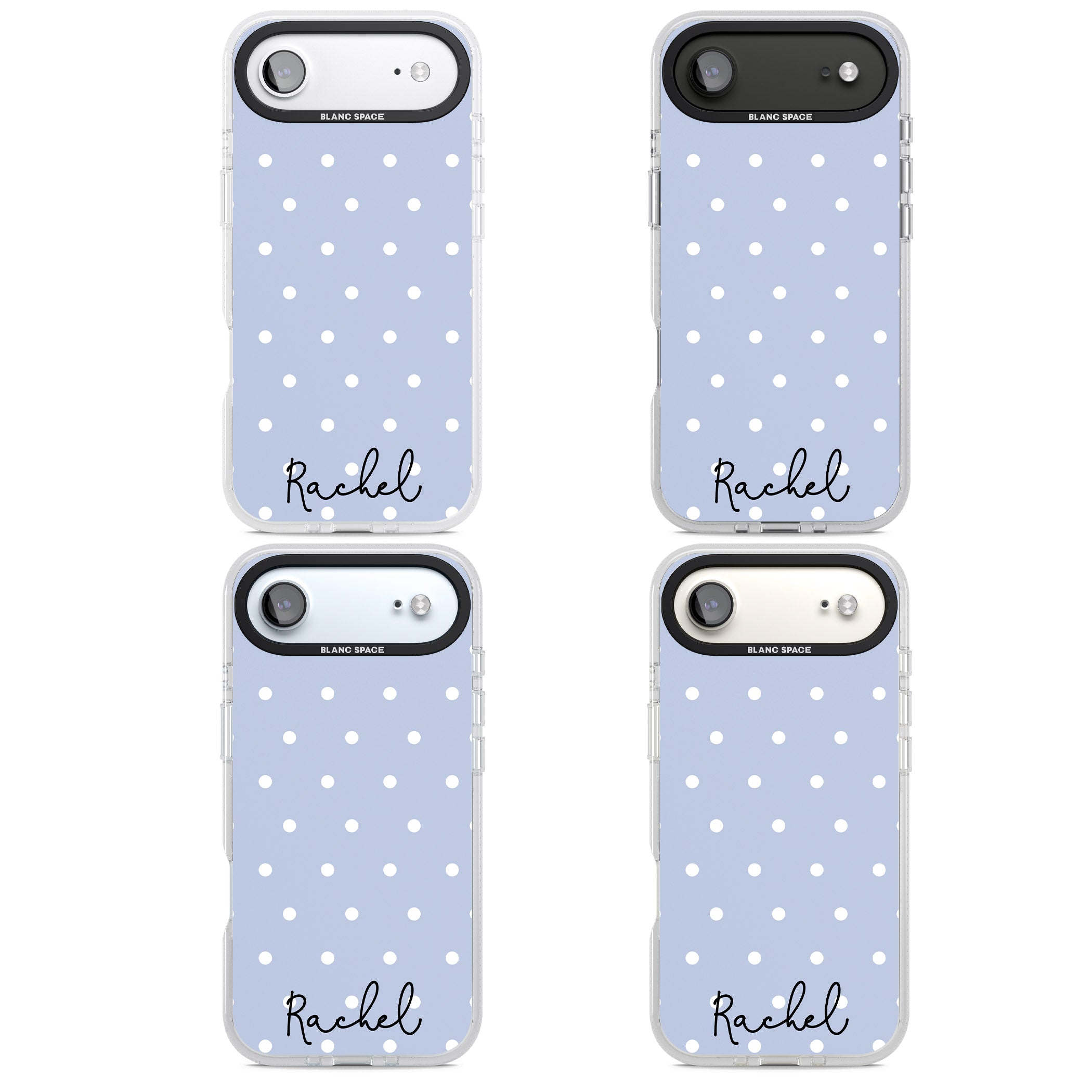 Personalised Simple Light Blue Dots iPhone 17 Air Impact Air Clear Phone Case APT Impact Protection