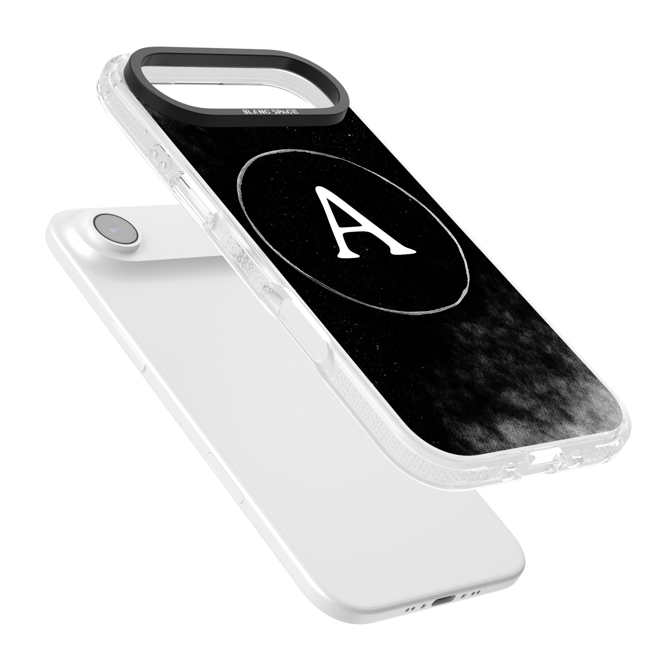 Personalised Monochrome Cosmic Monogram iPhone 17 Air Impact Air Clear Phone Case Colours