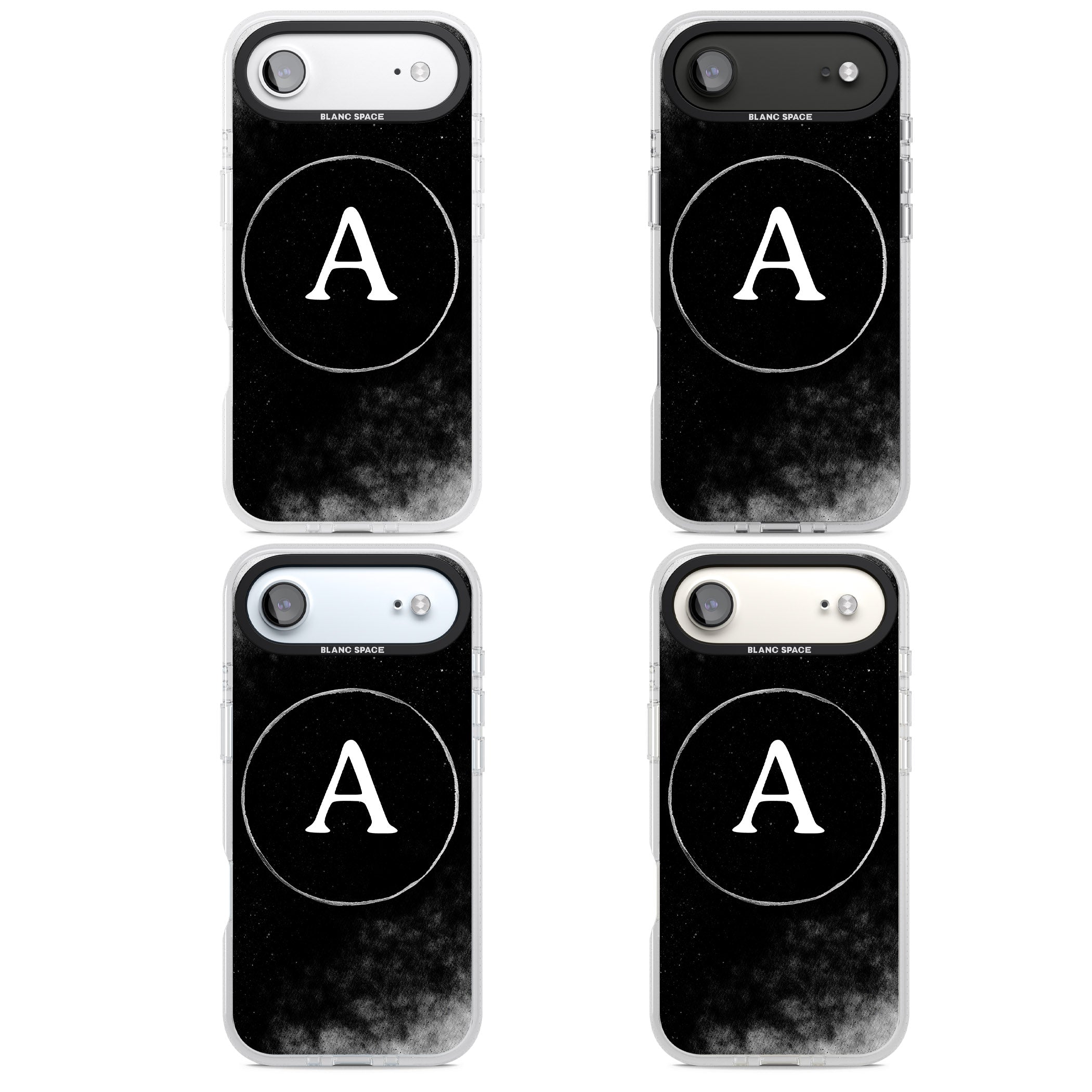 Personalised Monochrome Cosmic Monogram iPhone 17 Air Impact Air Clear Phone Case APT Impact Protection