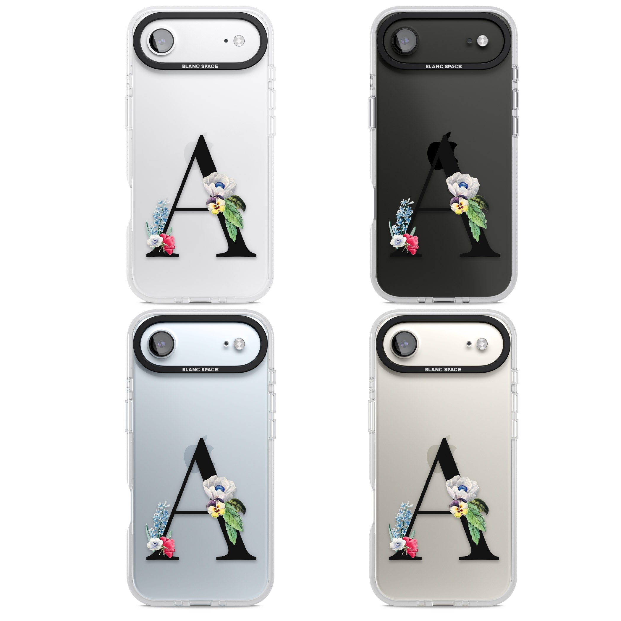 Personalised Floral Initial iPhone 17 Air Impact Air Clear Phone Case APT Impact Protection
