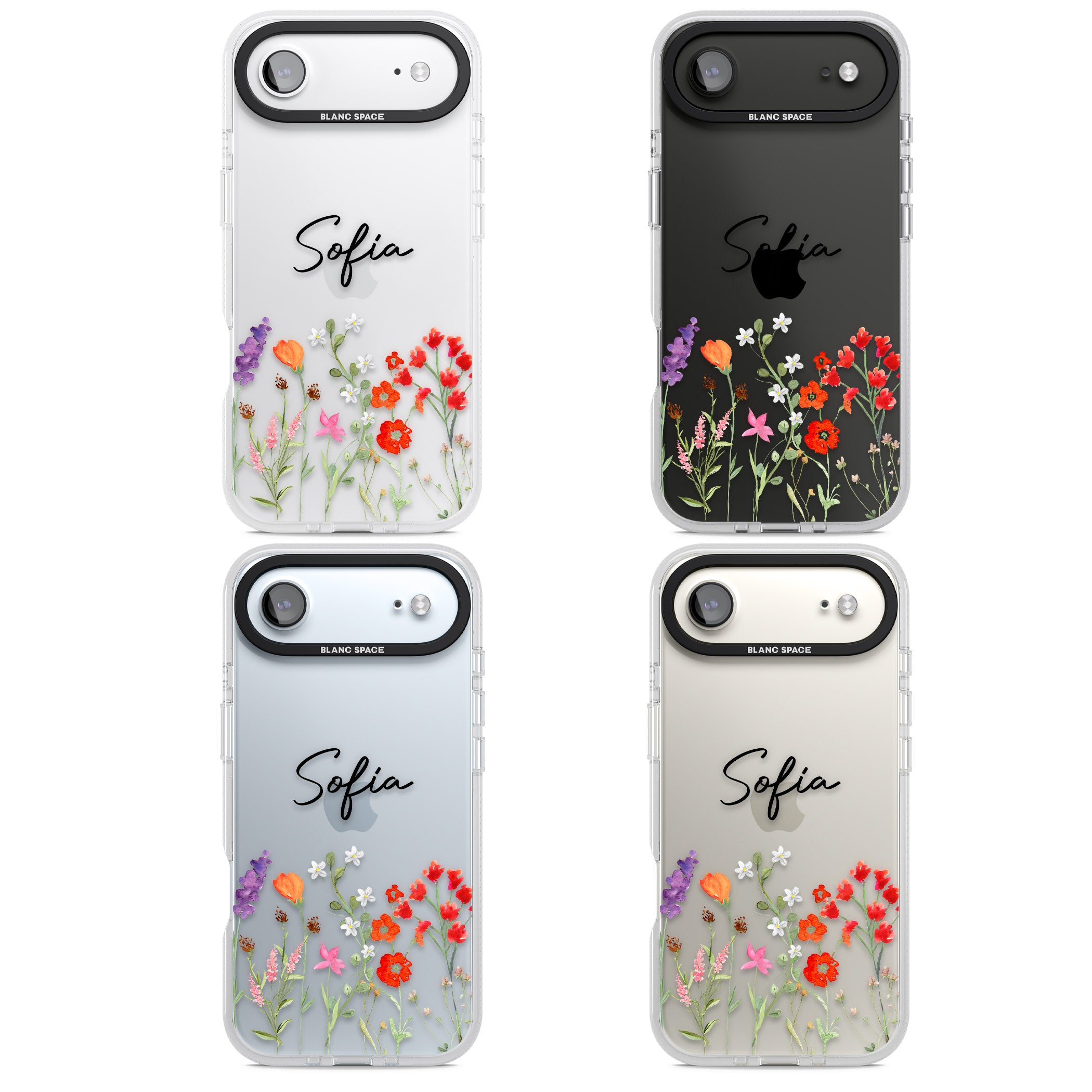 Personalised Spring Wildflowers iPhone 17 Air Impact Air Clear Phone Case APT Impact Protection