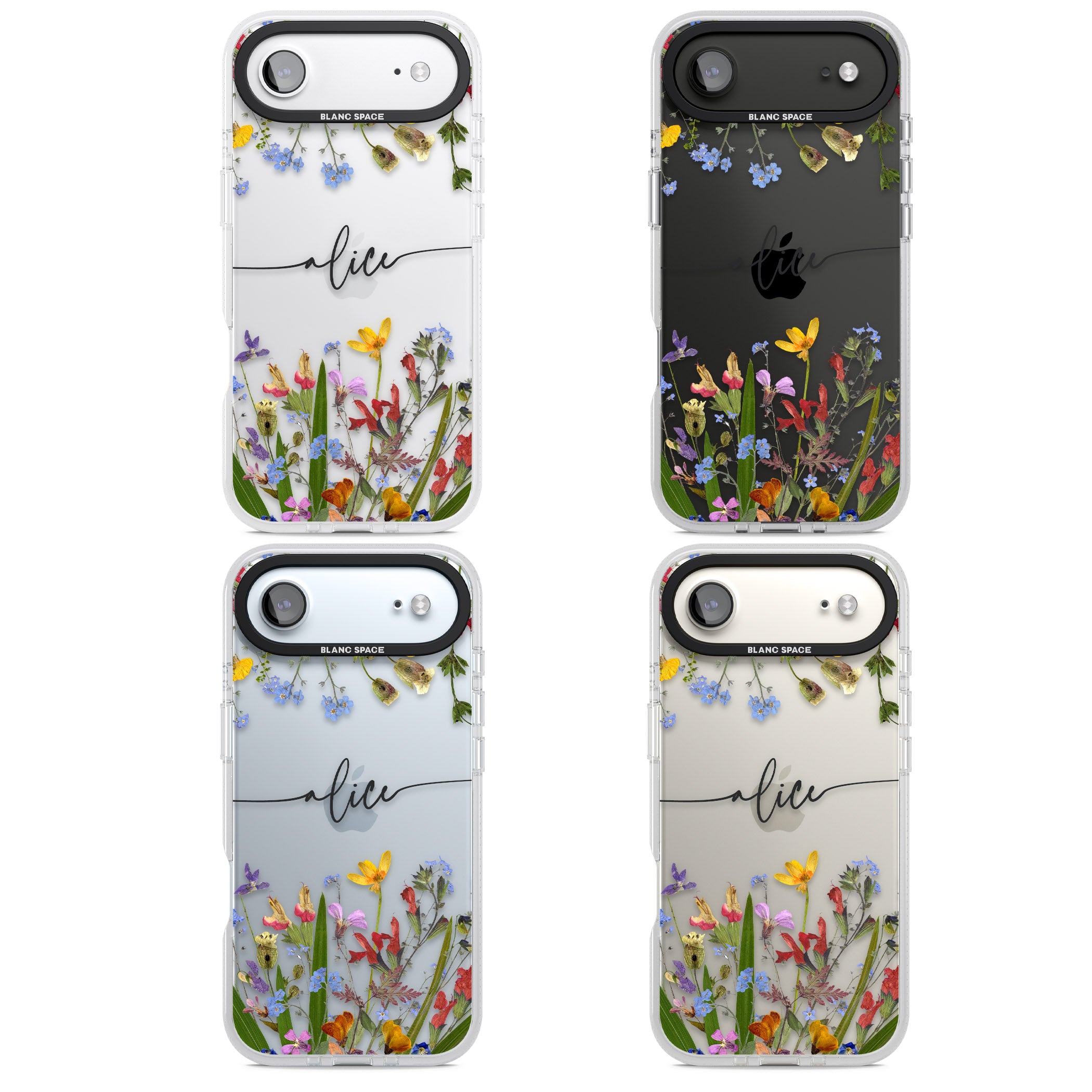 Personalised Wildflower Floral iPhone 17 Air Impact Air Clear Phone Case APT Impact Protection