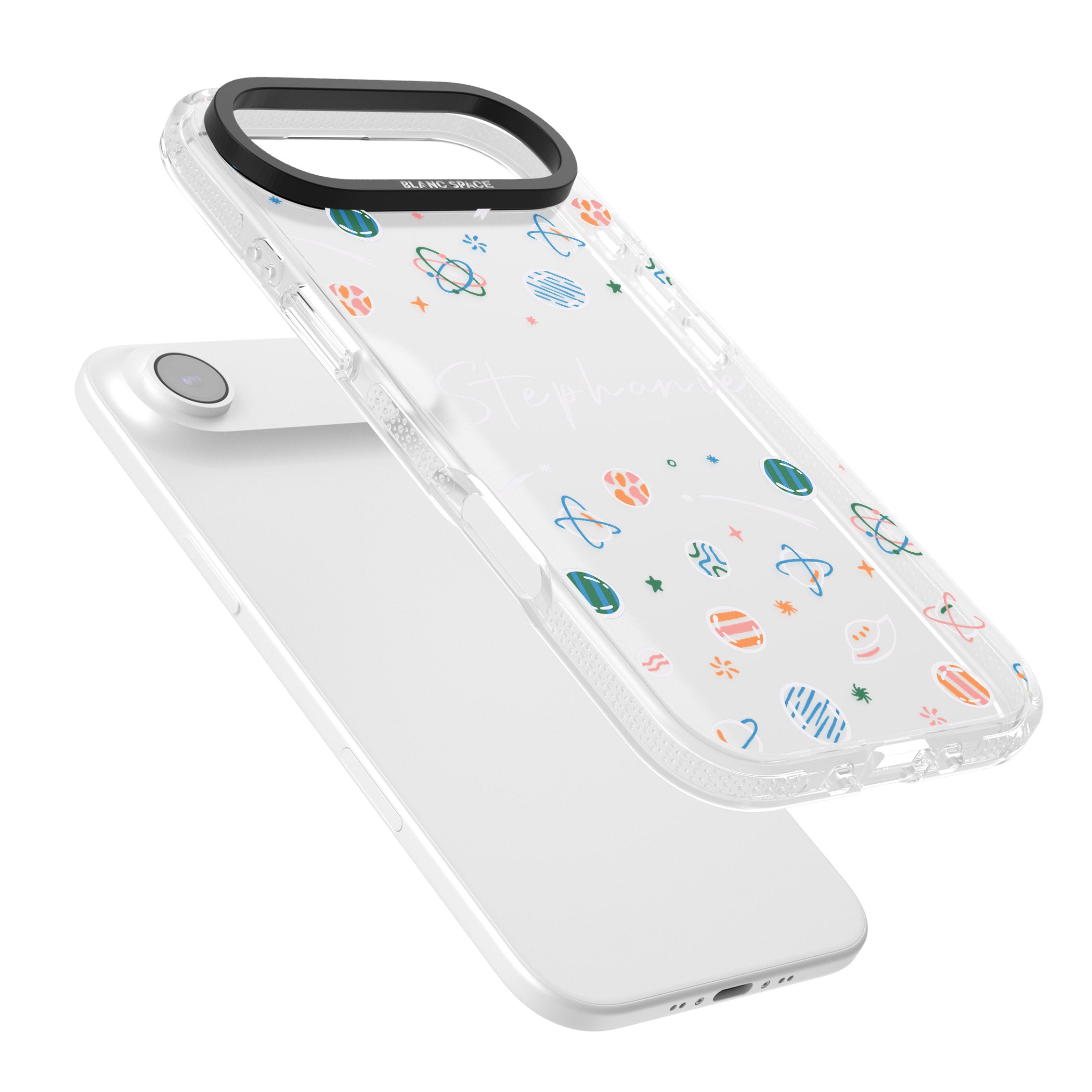 Personalised Space Pattern iPhone 17 Air Impact Air Clear Phone Case Colours